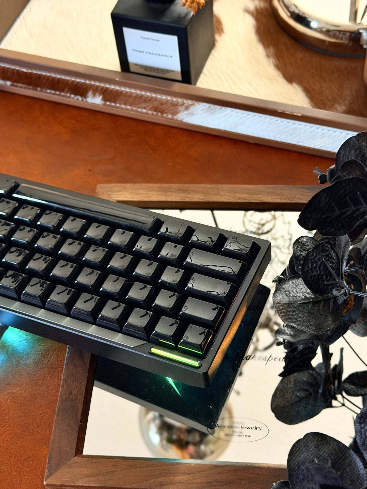 ONLY 1 Instock Prebuilt Aluminum Customized Mechanical Wired Keyboard Paper65 With Y3 Linear Switch & Black keycaps