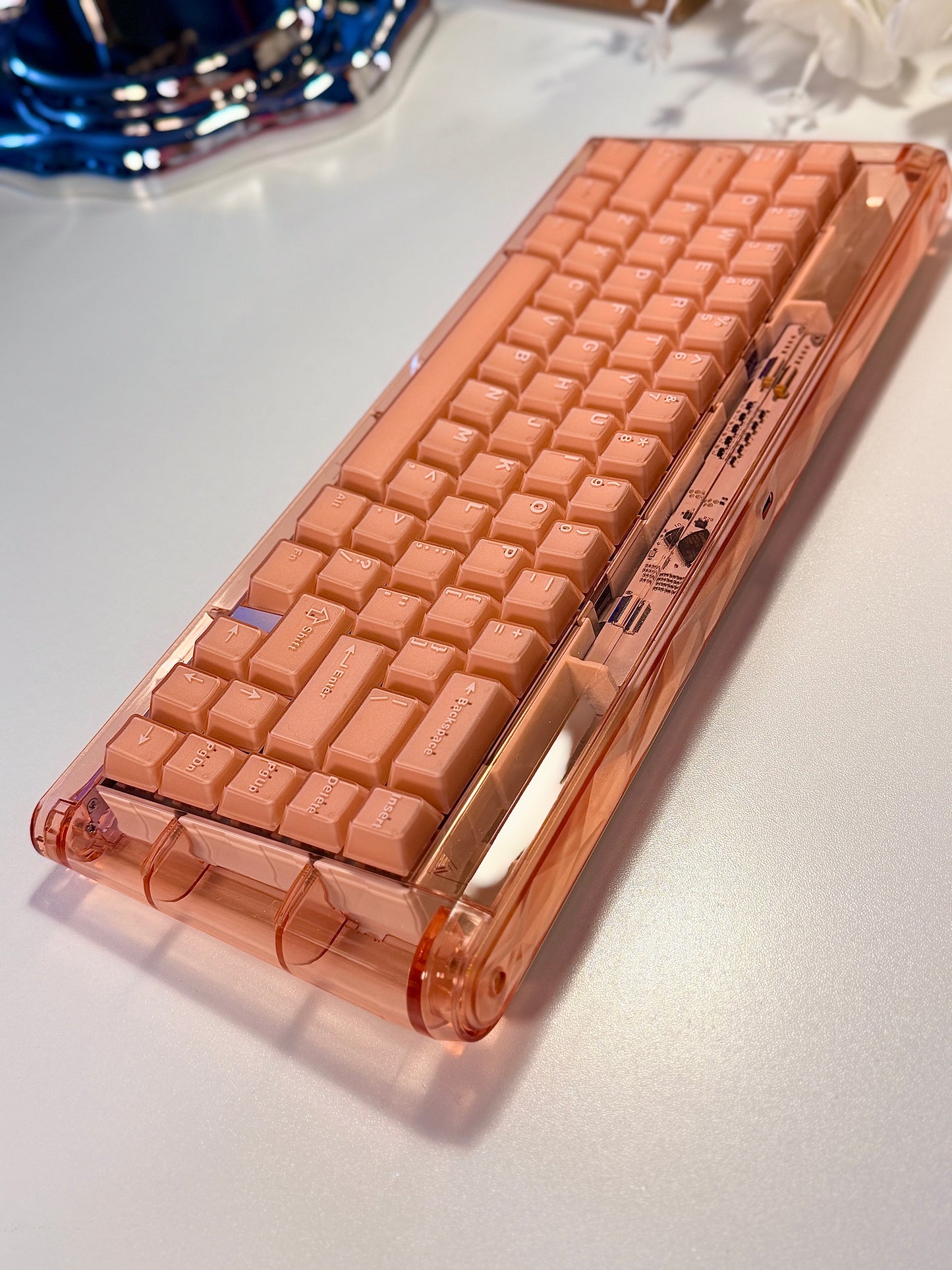 Unboxing For SALEs moeetech GLITTER65 HE (ProSilk HE) Magnetic Switch Keyboard Orange Peach With Bag R2