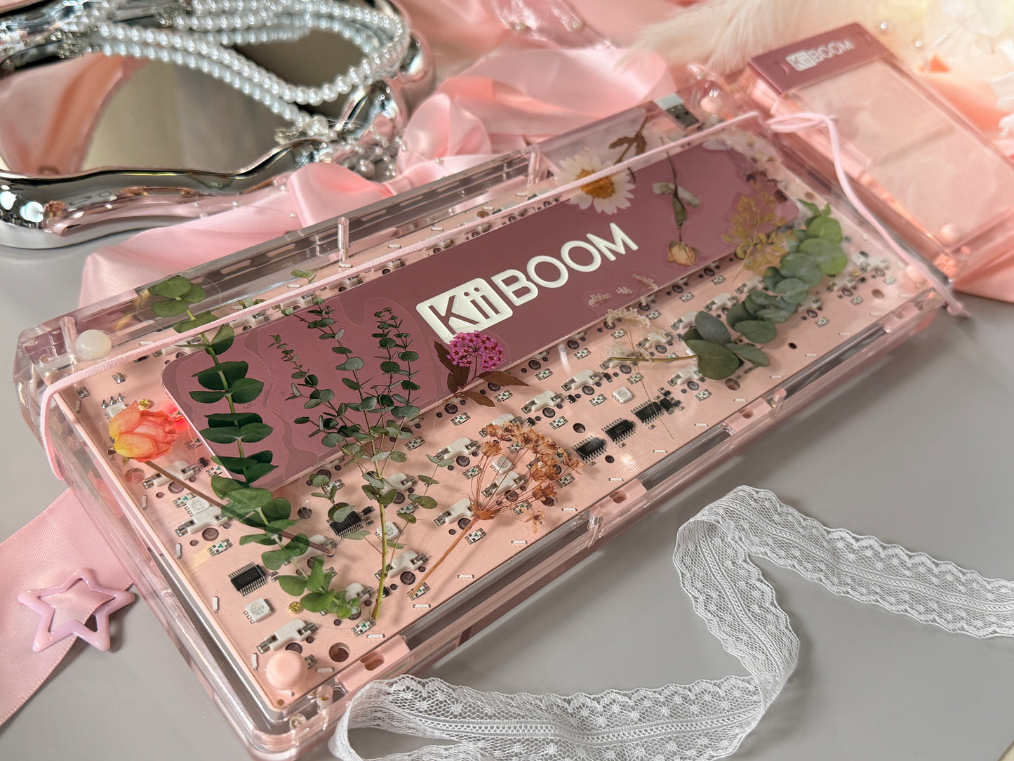 Unboxing Sample For Sales ONLY 1 Instock Pink KiiBOOM Phantom81V2 Mechanical Custom Keyboard ➕ Number PAD（including artisan keys）