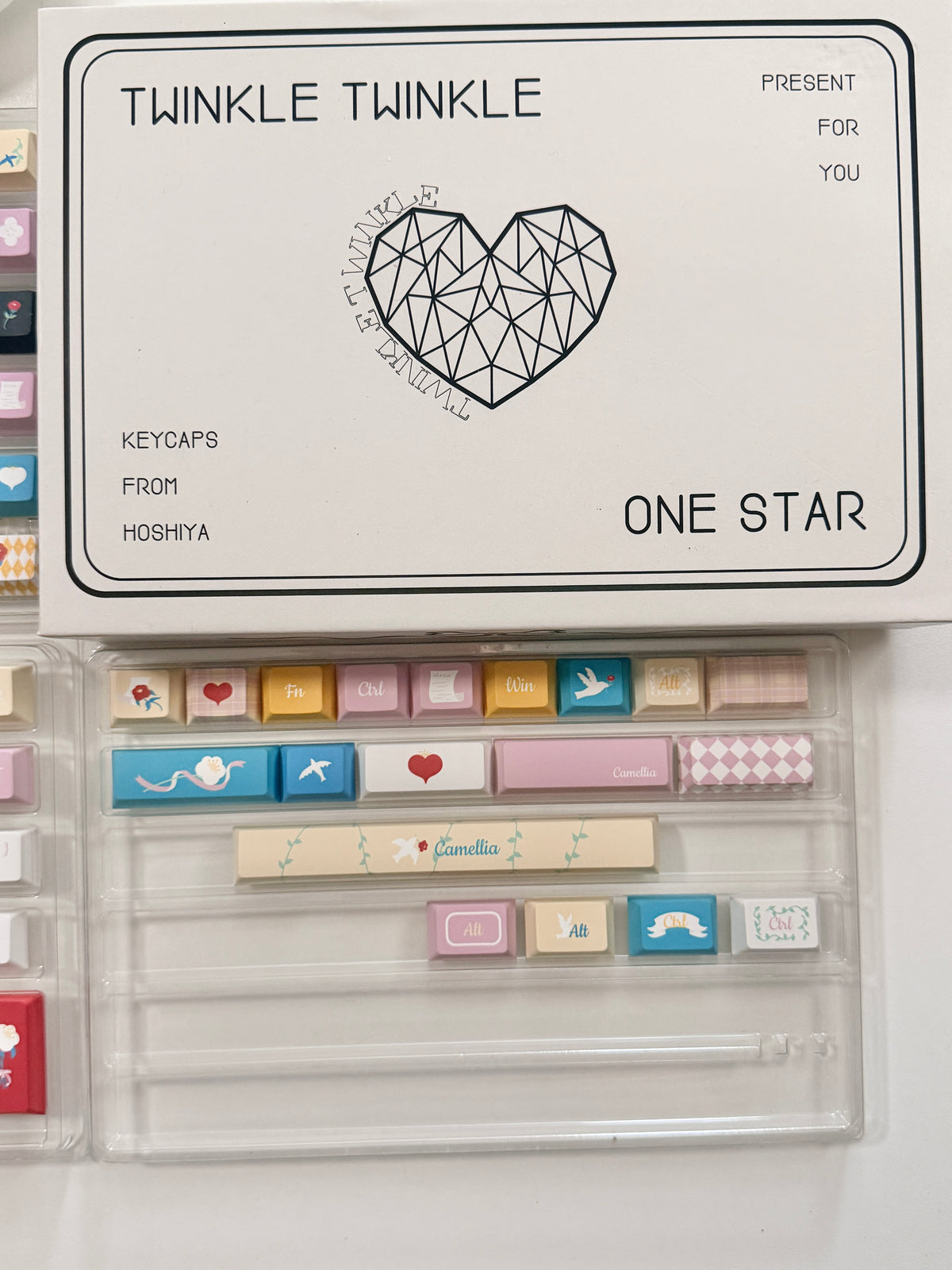 #0316 One Star Sweet Cake Party Keycaps – Pastel Pink Dessert Theme Cute Kawaii Mechanical Keyboard Keycap Set