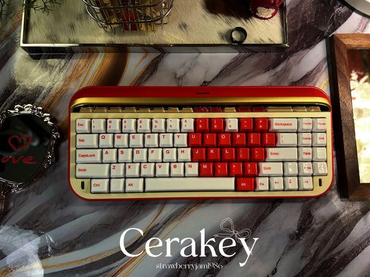 ONLY 1 INSTOCK Prebuilt Aluminum Customized Mechanical Keyboard Red Targa65 Cerakey Valentine Heart Set