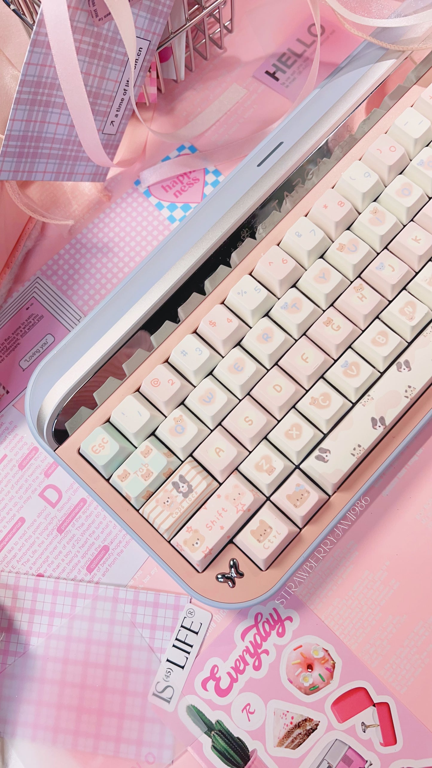 Preorder Prebuilt Targa65 Pink Blue Aluminum Customized Mechanical Keyboard