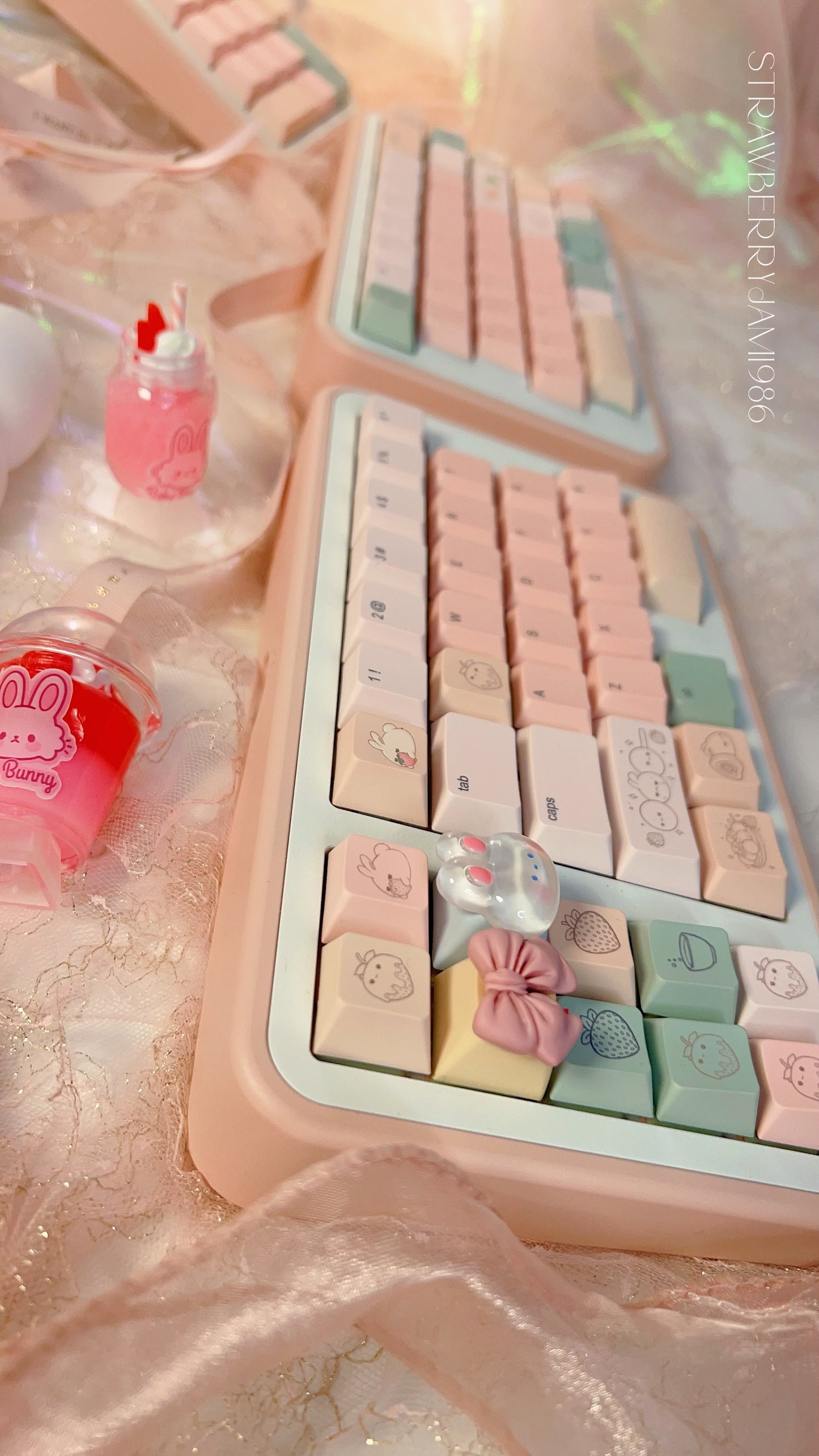 Preorder customized prebuilt peach split keyboard set for lien