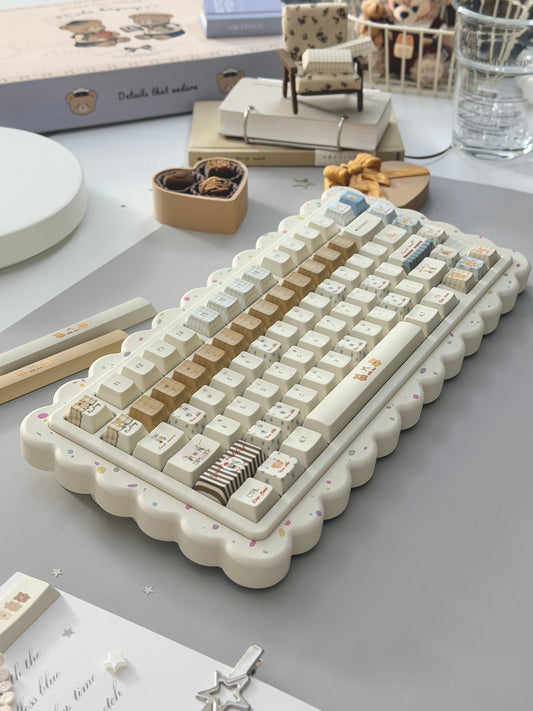 ONLY 1 Instock Prebuilt Aluminum Customized Mechanical Keyboard Cookies75 Cream Sugar Set