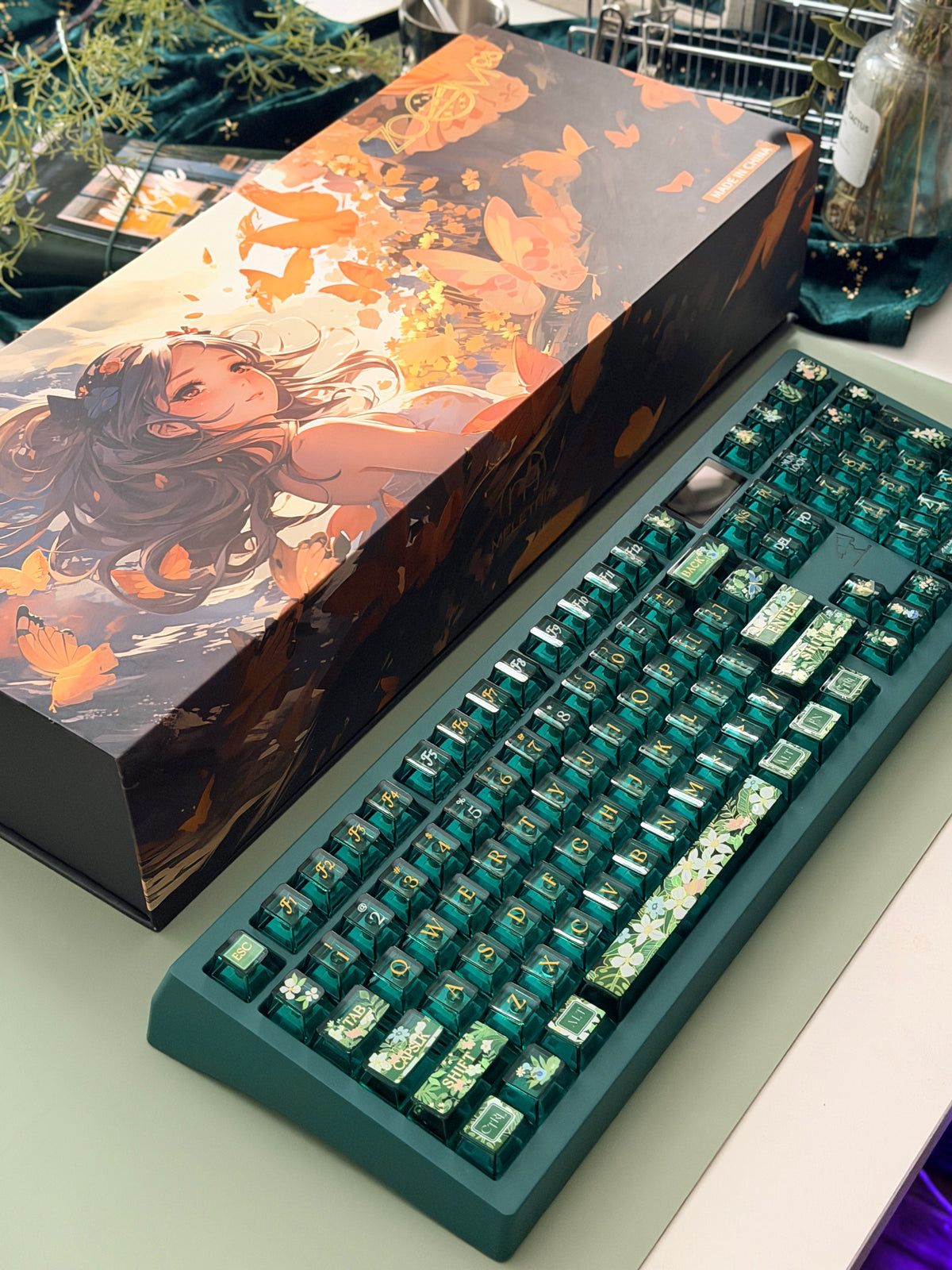 ONLY 1 Instock Prebuilt Aluminum Custom Mechanical Keyboard ZOOM98 Wireless Wild Green Set