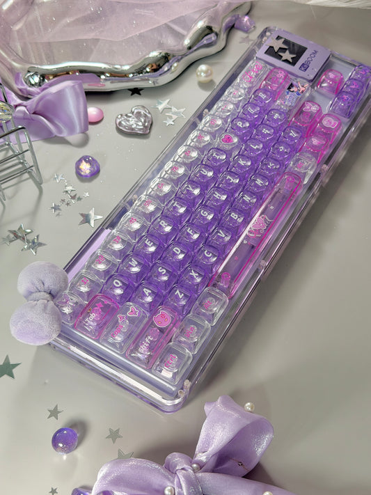 Unboxing Sample For Sale ONLY 1 Instock KiiBOOM Phantom 64 Crystal Acrylic Keyboard + custom Keycaps
