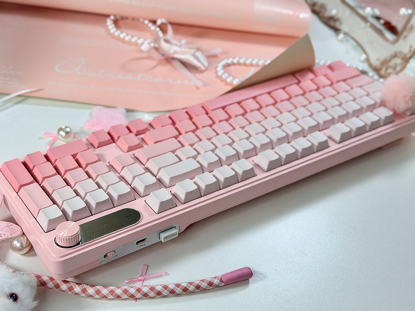 Unboxing For SALEs IP98 Wireless Gaming Keyboard - Wireless Keyboard with RGB Backlighting, IPX8 Water Resistance, and Side Printed PBT Translucent Keycaps, Suitable for Gaming or Work (Pink White)