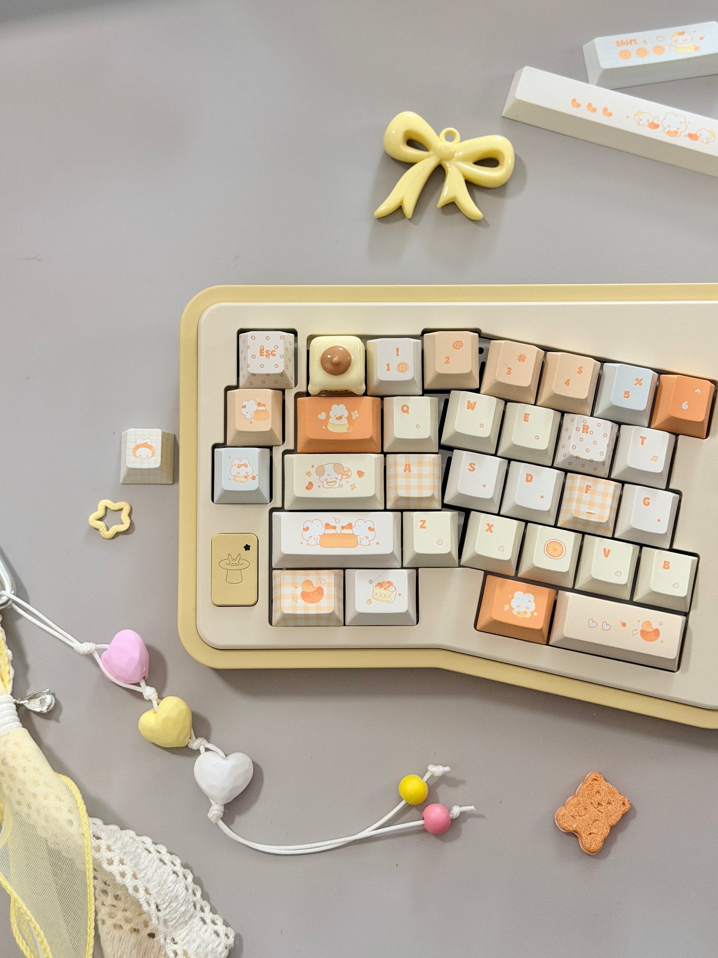 #0302 Orange Summer Dango Keycap Set | Cute Japanese-Inspired Pastel Food Keycaps