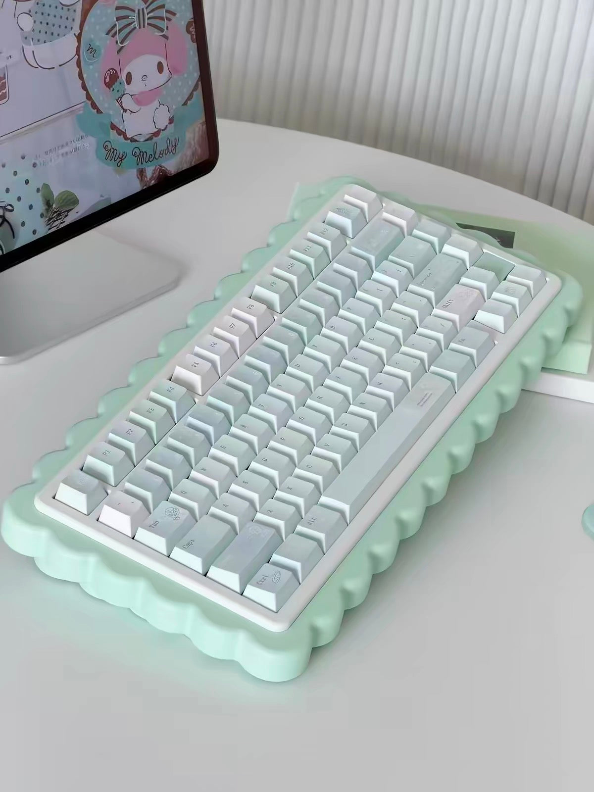 #0305 Ice Mint Jelly Keycaps | Pastel Blue Mint Mechanical Keyboard Keycaps