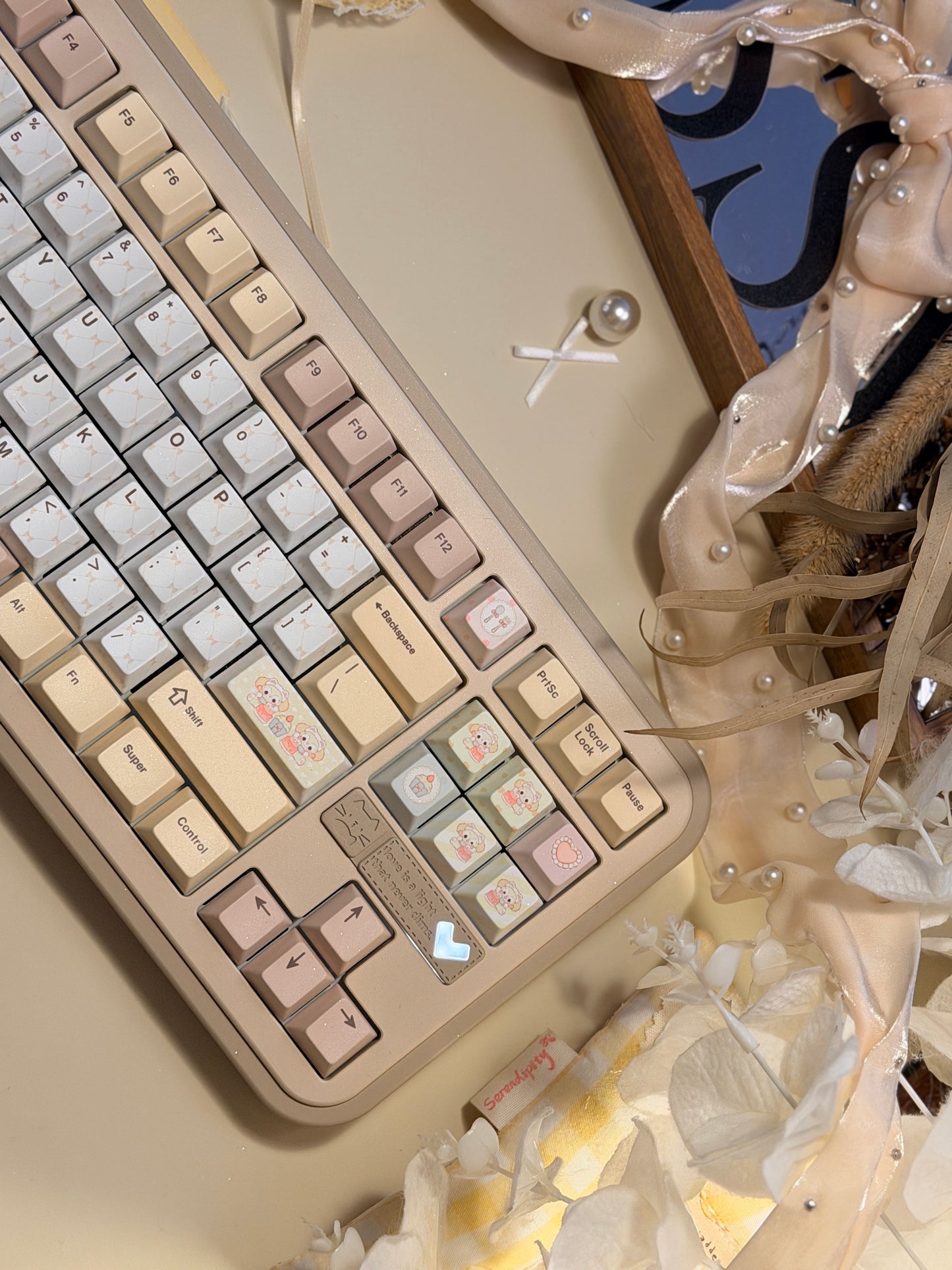 ONLY 1 Instock Cocomi80 Milk Tea Custom Mechanical Keyboard keyrialabs Keycaps Set