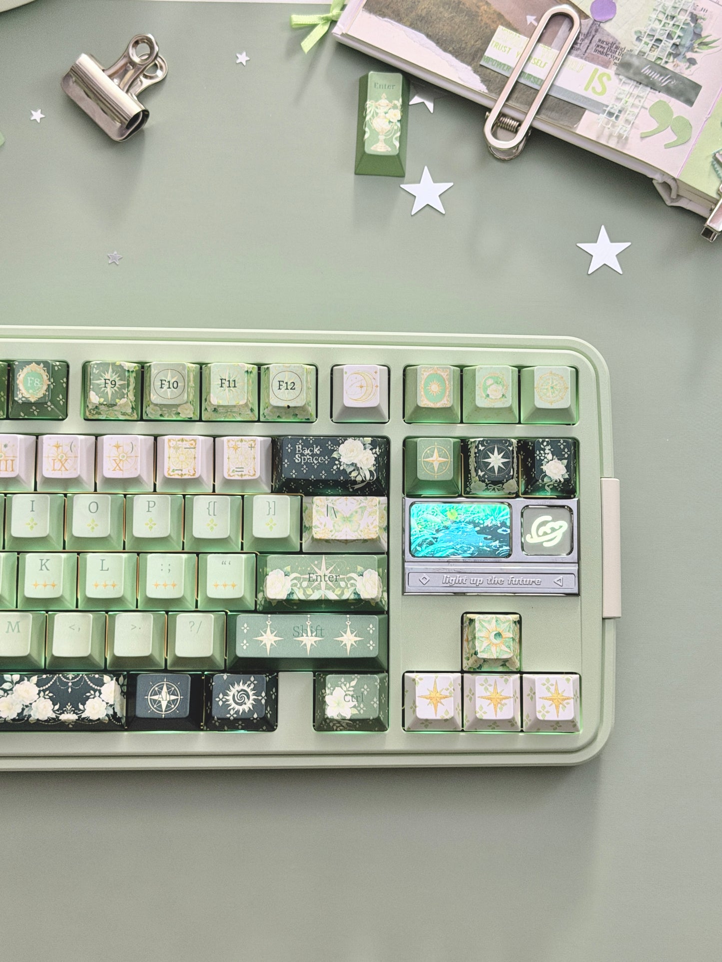 ONLY 1 Instock Prebuilt Aluminum Custom Mechanical Keyboard Bread80 Wireless Matcha Green Set