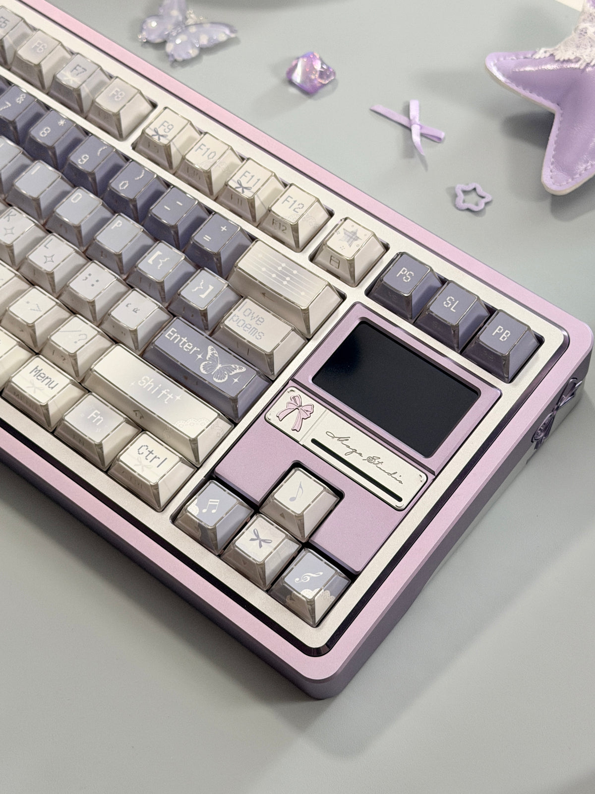 #0304 Lavender Butterfly Dream Keycaps | Pastel Blue Purple Fairycore Mechanical Keyboard Keycaps