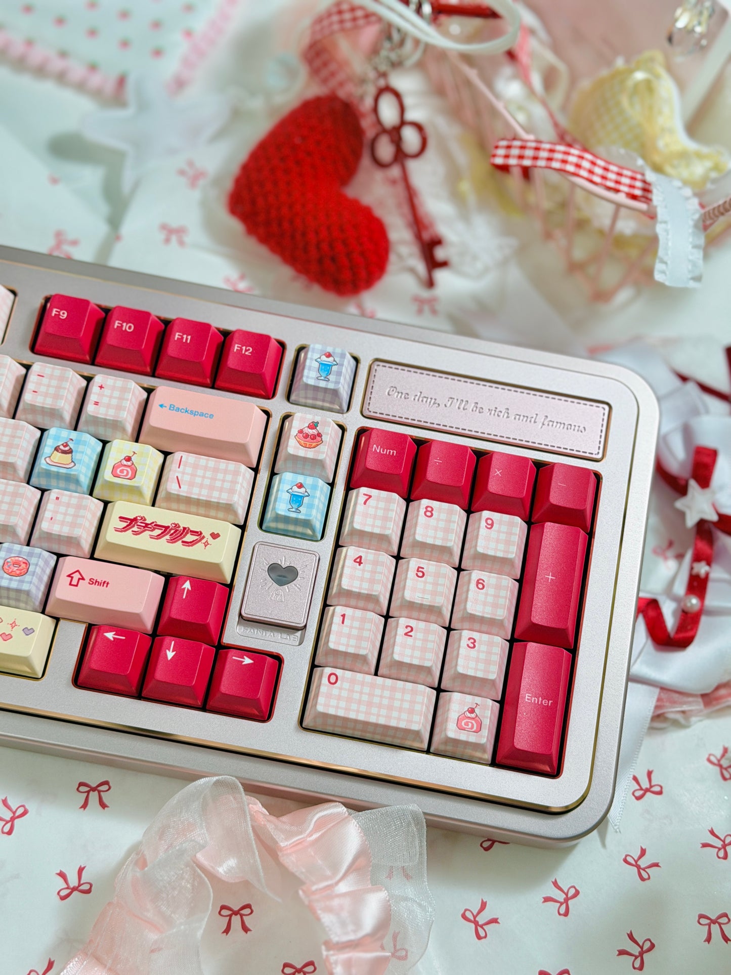 #0242 Showa Dessert Cream Soda Pastel Grid Keycaps Designed By Keyria Labs