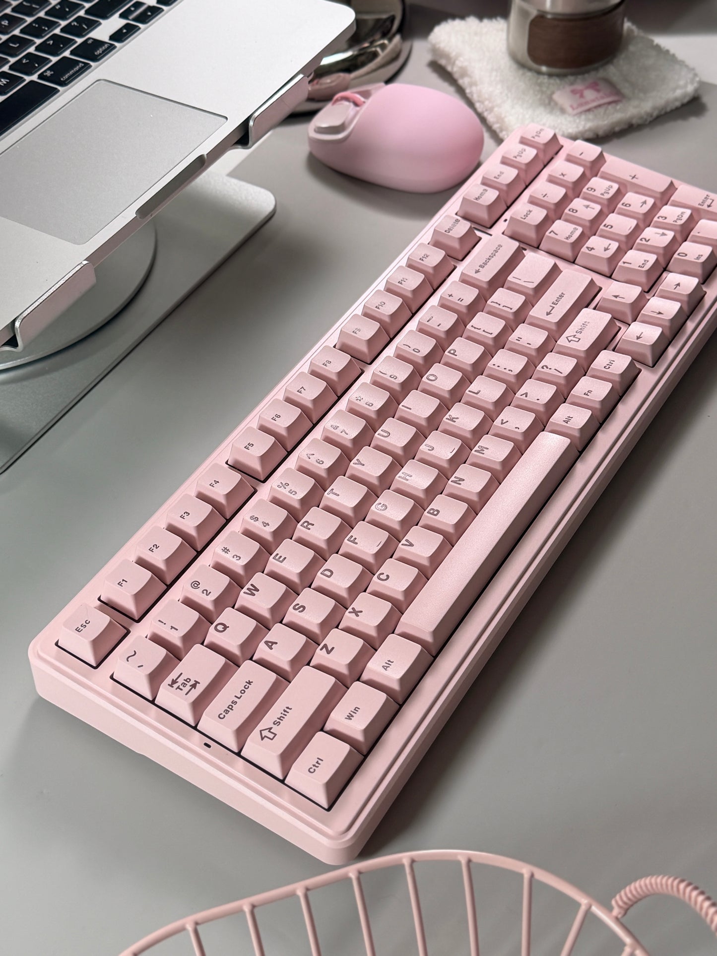 Unboxing Clearance ONLY 1 Instock Light Pink AULA F99 Wireless Mechanical Silent Keyboard with Numpad RGB Backlit