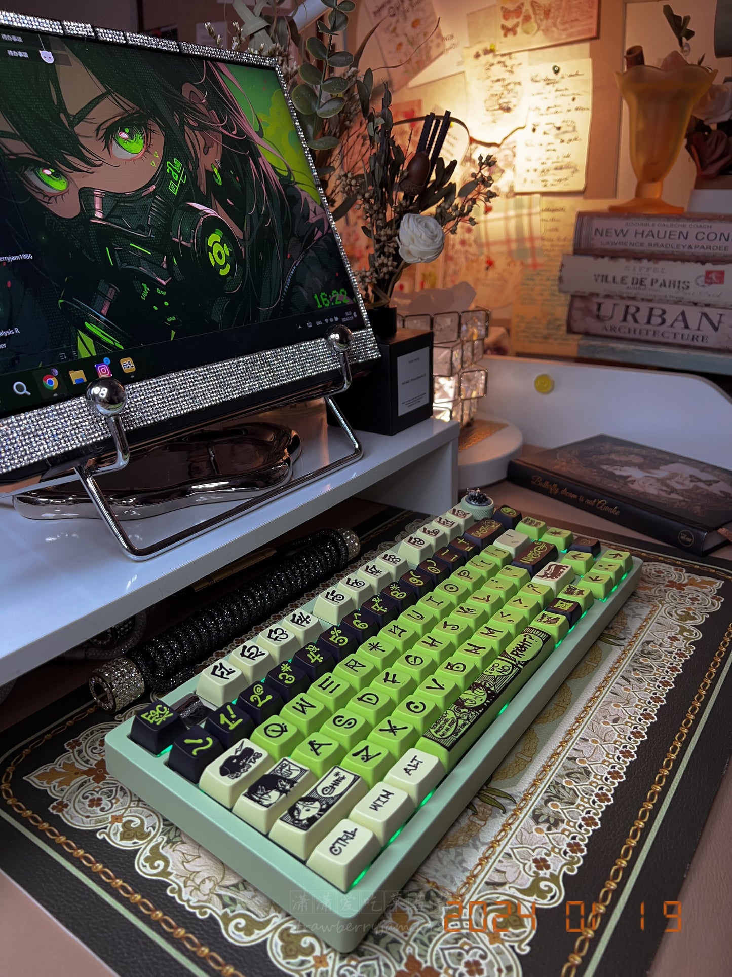 025 Bright Green NINEGO street artists designer PBT MDA profile 135 keys keycap set