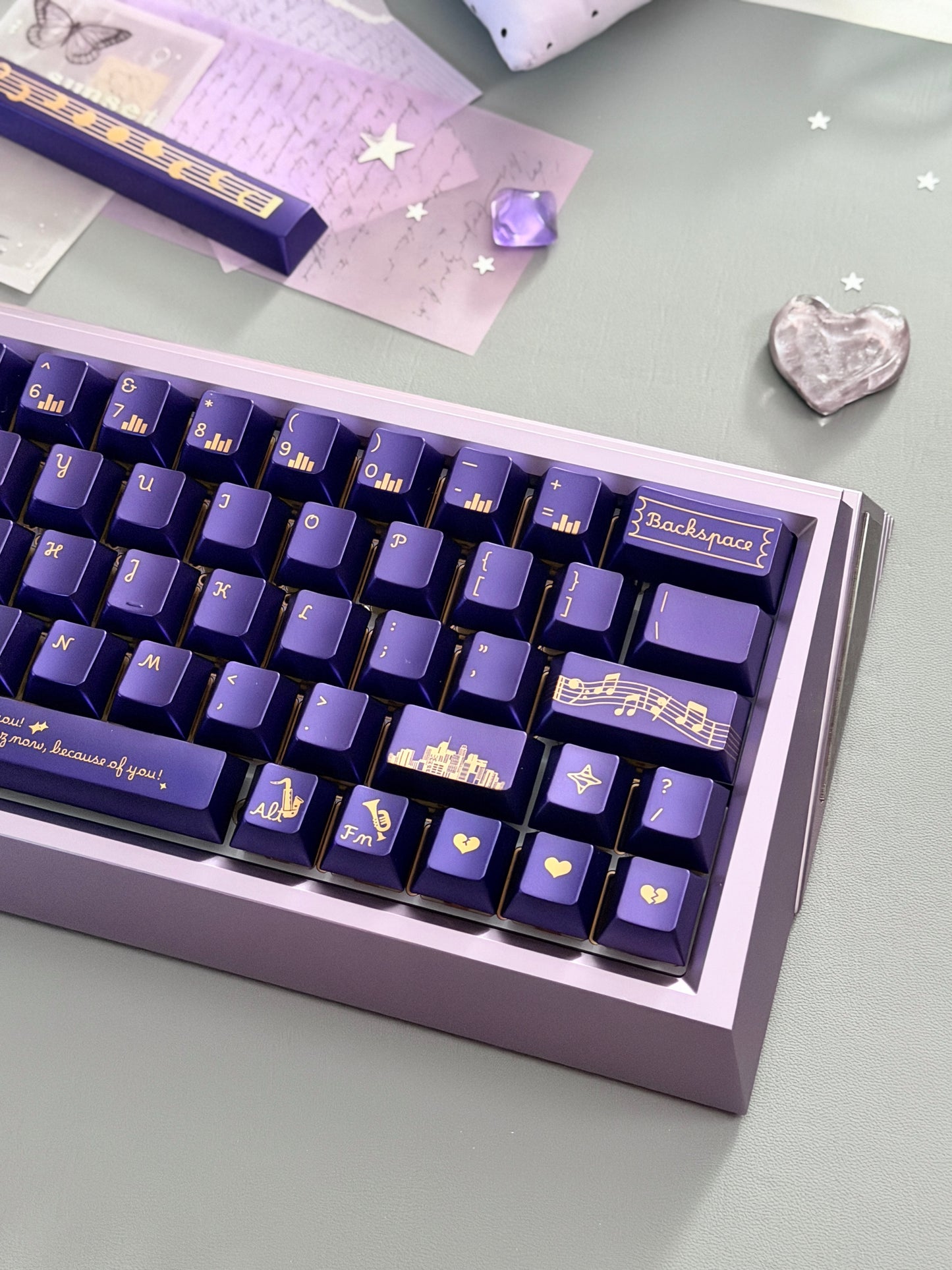 ONLY 1 Instock Prebuilt Aluminum Customized Mechanical Keyboard DAMA60 Anodized Purple Set