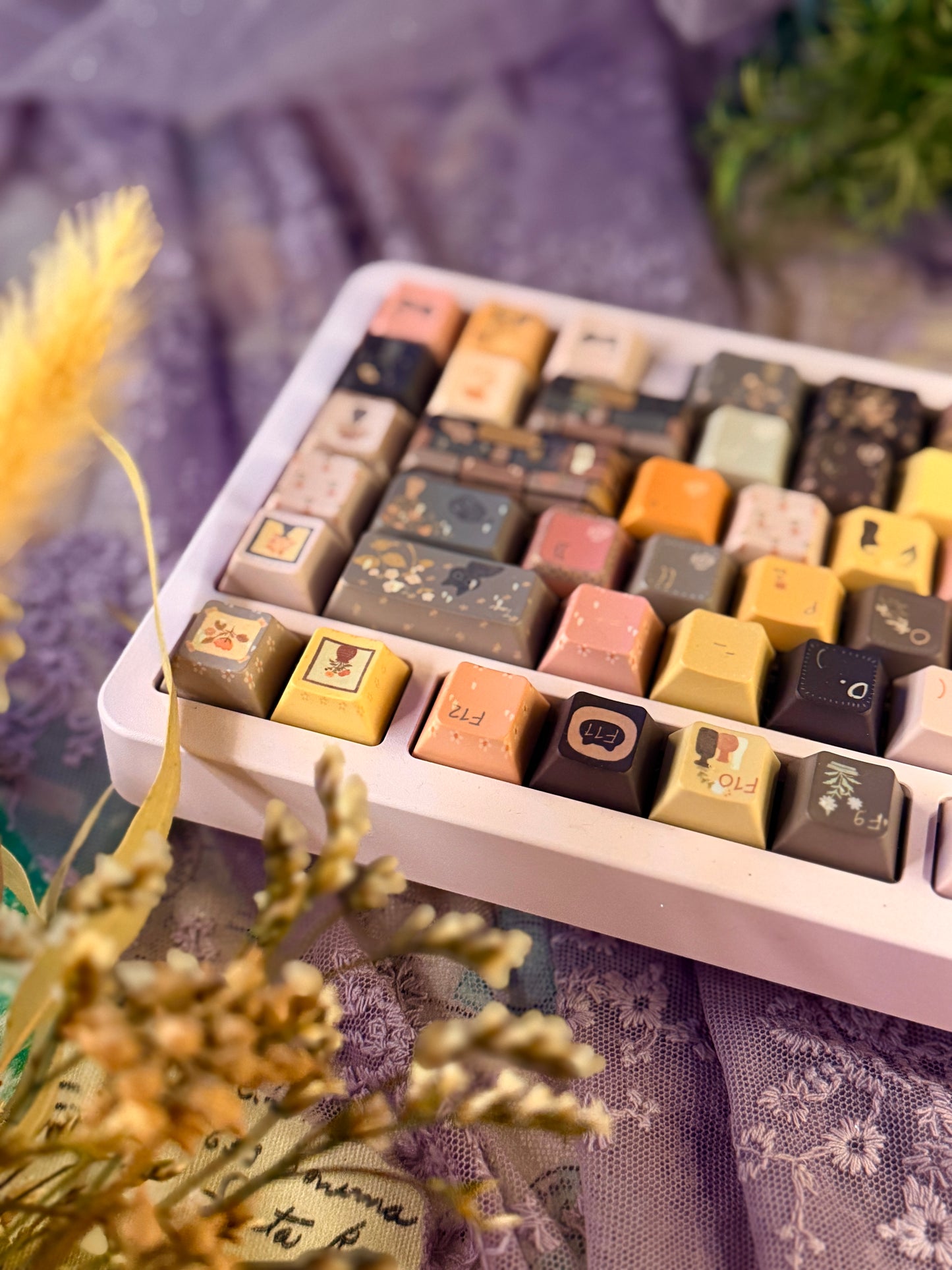 ONLY 1 Instock Prebuilt Aluminum Customized Mechanical Keyboard DBP75 Purple Creamy Keyboard Set