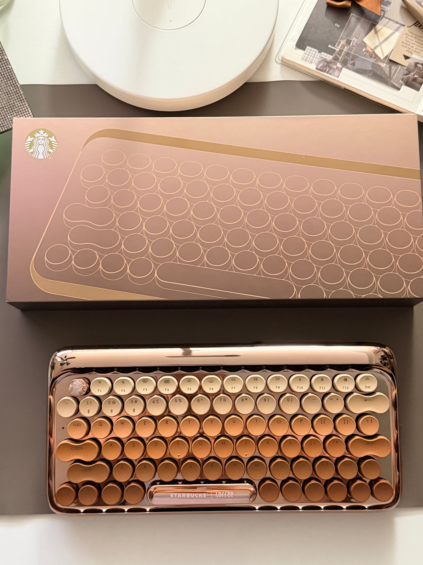 Lofree DOT Coffee Theme Mechanical Keyboard Set For Windows/Mac Tablet Office Bluetooth