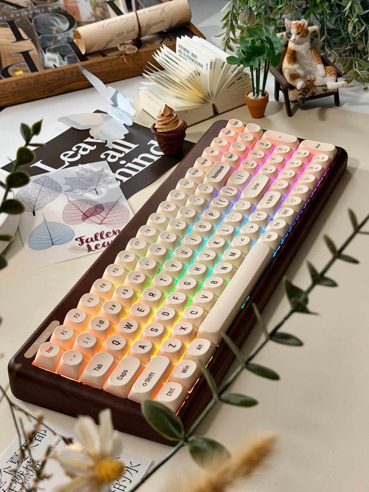 Unboxing For Clearance ONLY 1 Instock Reccazr R100 Walnut Wooden Mechanical Keyboard – Custom “Tofu” Style | Wireless | RGB Backlit
Glutinous Rice Switch (silent switch)