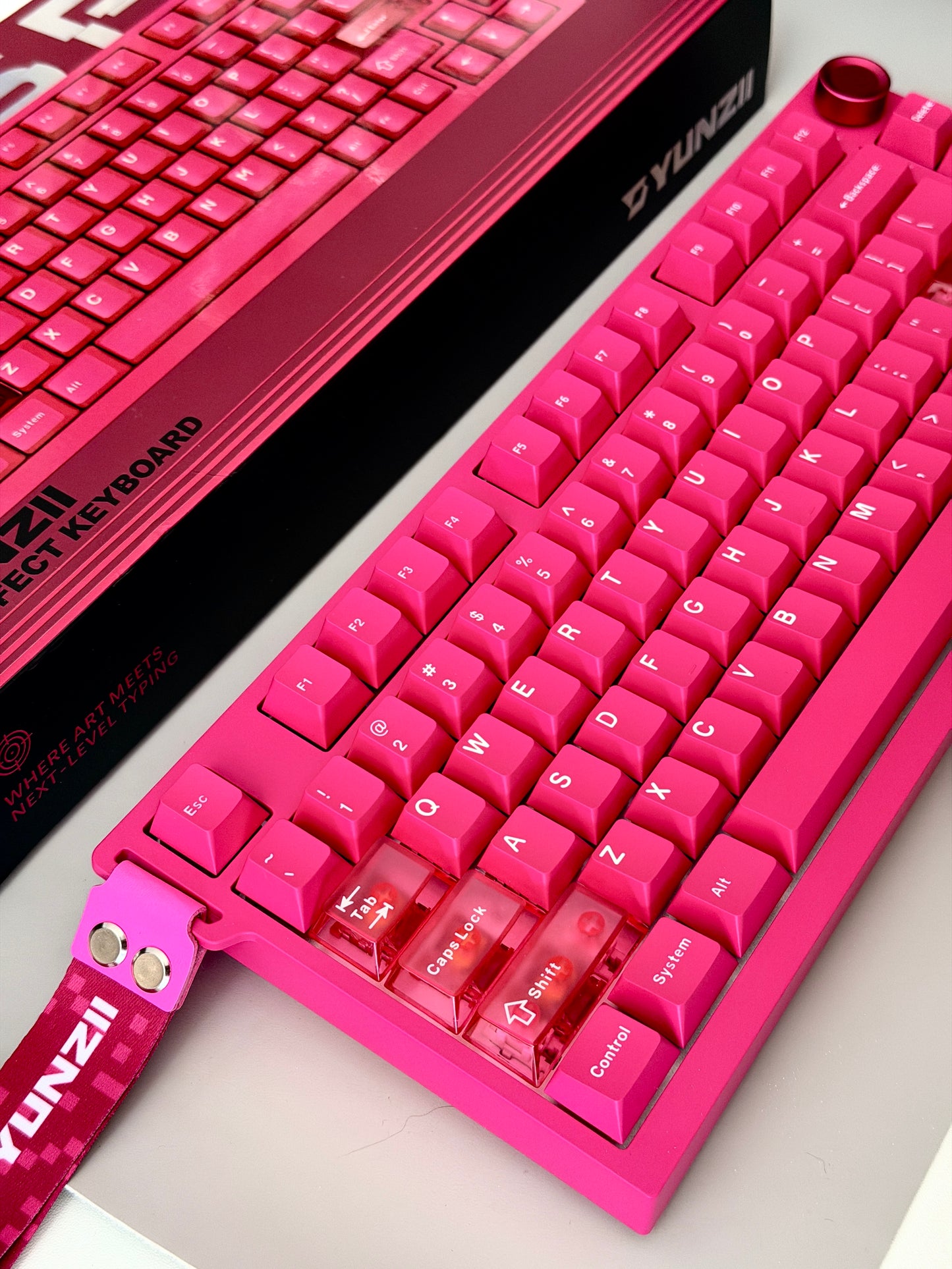 Unboxing Clearance ONLY 1 Instock YUNZII RT75 PRO Magnetic Switch Wireless Gaming Keyboard + Pink Camo Keycaps