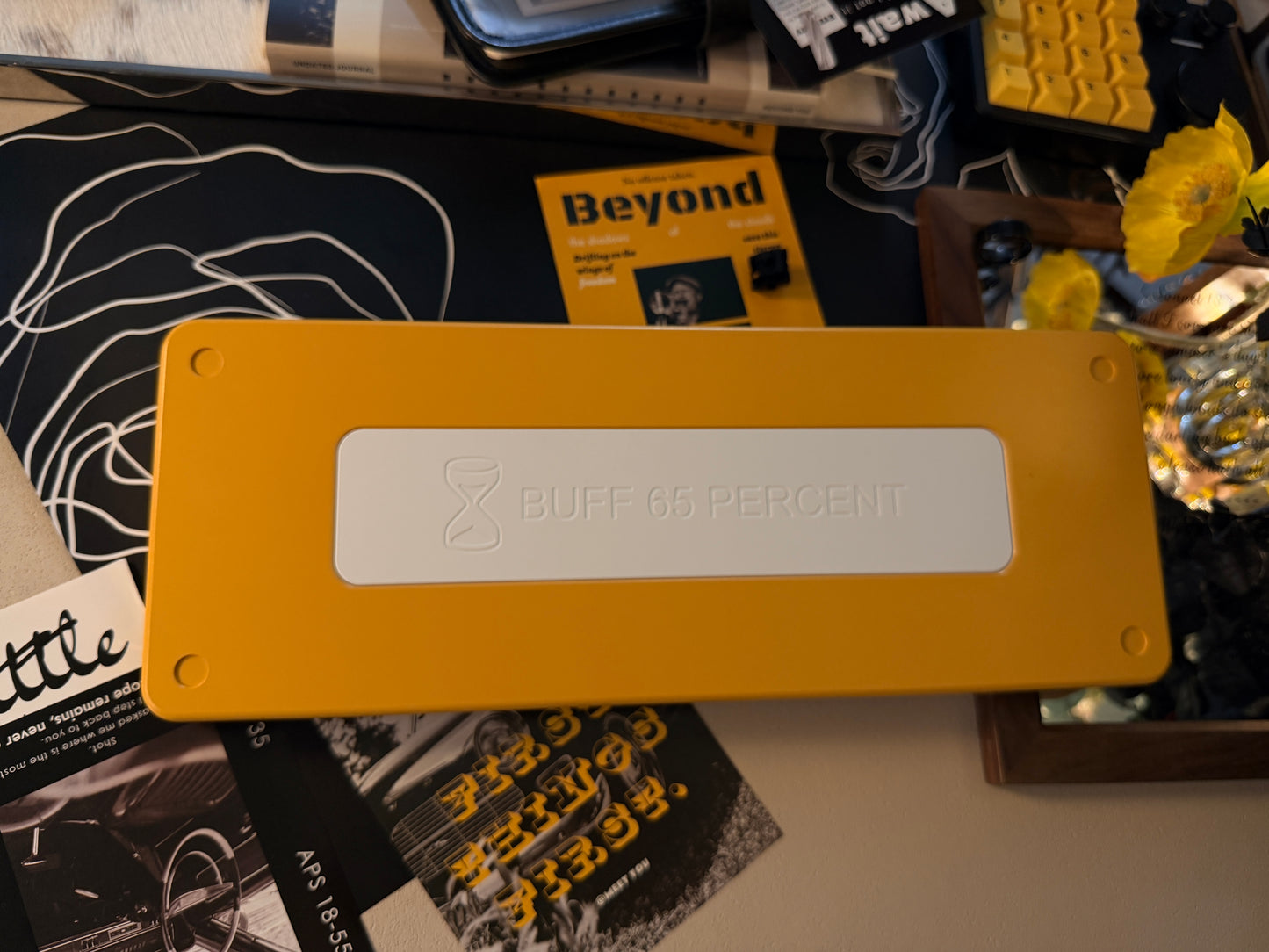 ONLY 1 INSTOCK Prebuilt Aluminum Customized Mechanical Keyboard BUFF65 Yellow Black Set