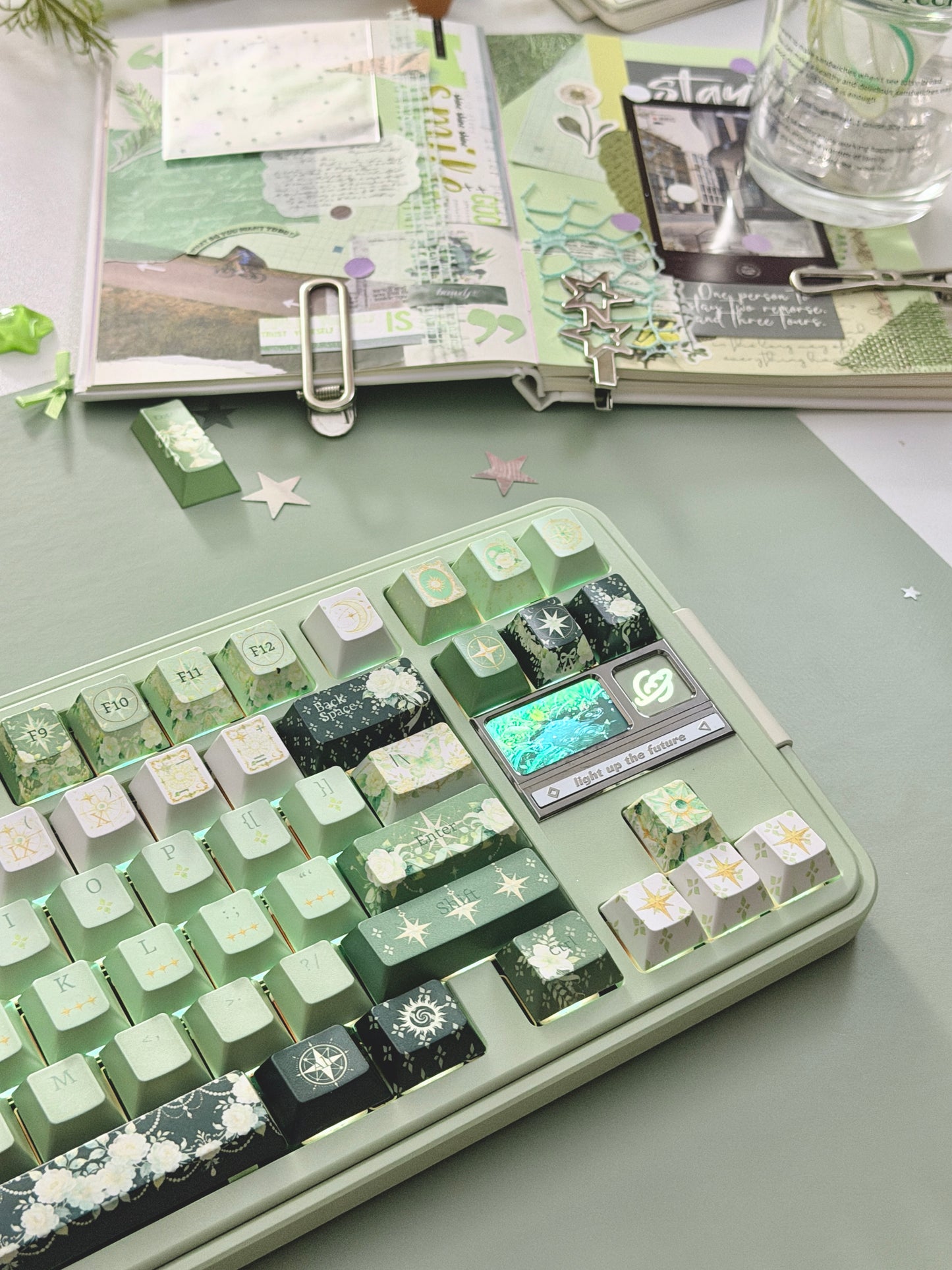 ONLY 1 Instock Prebuilt Aluminum Custom Mechanical Keyboard Bread80 Wireless Matcha Green Set