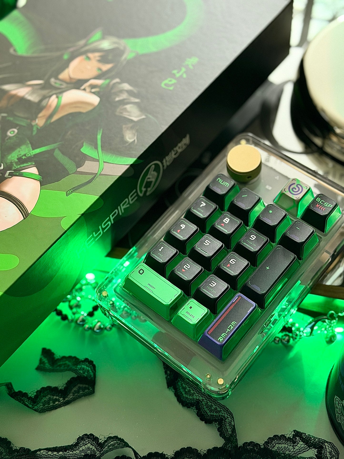 Unboxing For SALEs Meet68 Prebuilt Aurora Green Aluminum Custom Gaming Keyboard + GravaStar UFO Magnetic Switch + Keytok Snake Bell Keycap Set