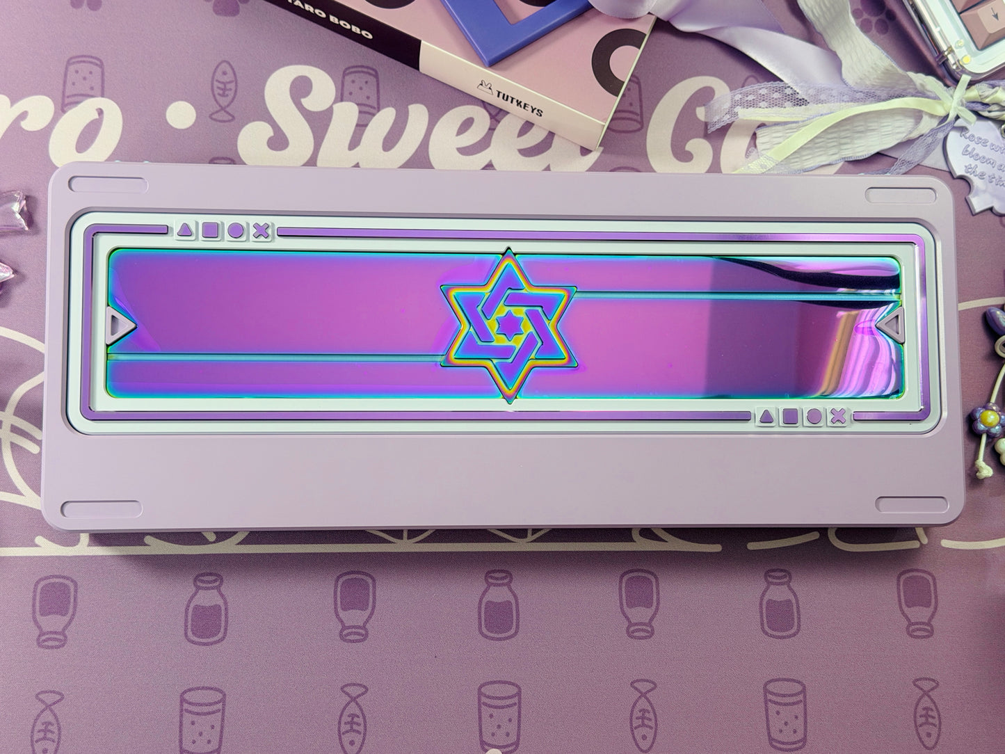 ONLY 1 Instock Prebuilt Aluminum Custom Mechanical Keyboard Polaris80 Purple Set