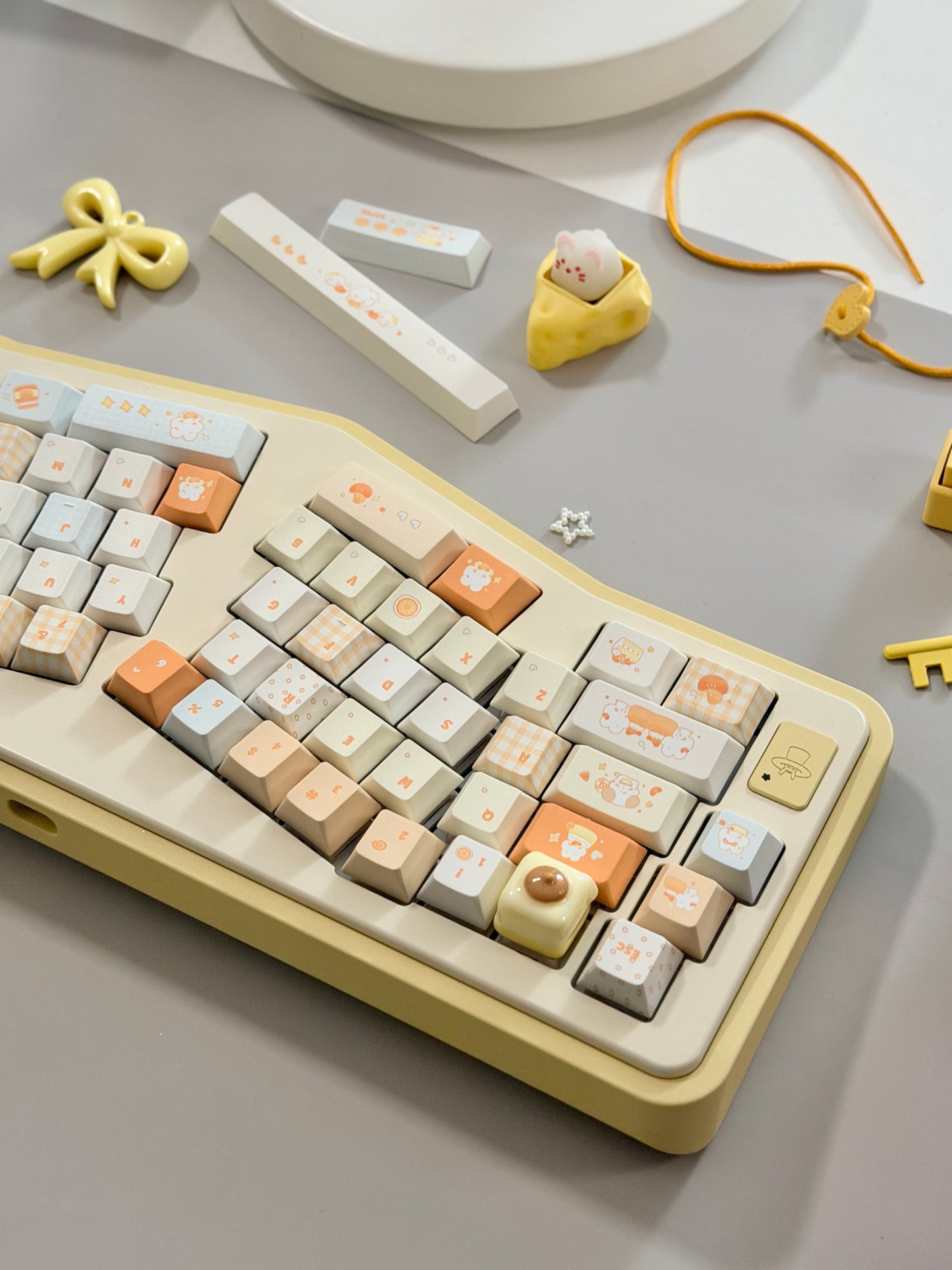 #0302 Orange Summer Dango Keycap Set | Cute Japanese-Inspired Pastel Food Keycaps
