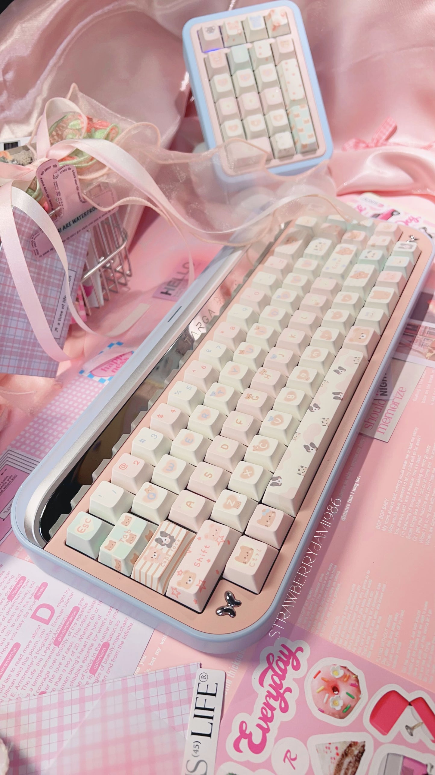 Preorder Prebuilt Targa65 Pink Blue Aluminum Customized Mechanical Keyboard