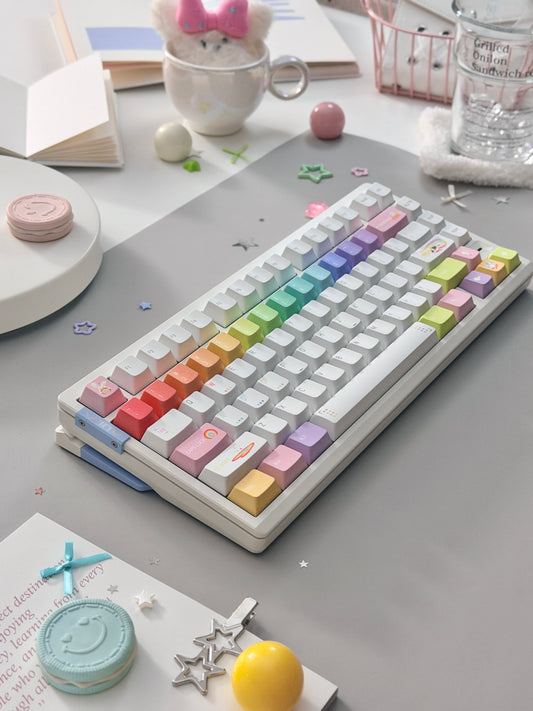 Unboxing Clearance ONLY 1 Instock AULA AG75 Wired Aluminum Keyboard – Shock-Dampening Cloud Rock White(Pro)