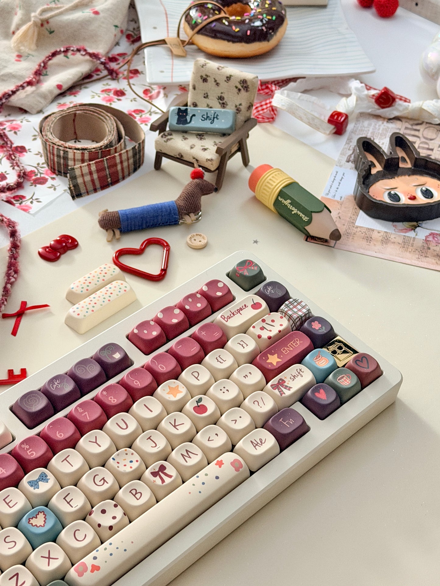 ONLY 1 Instock Prebuilt Aluminum Custom Mechanical Keyboard Buff75 R2 Cream Set