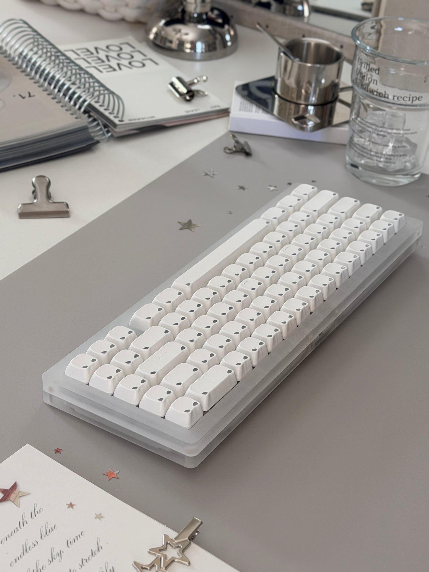ONLY 1 Instock Prebuilt Matt acrylic Custom Mechanical Keyboard SET with RGB Backlit