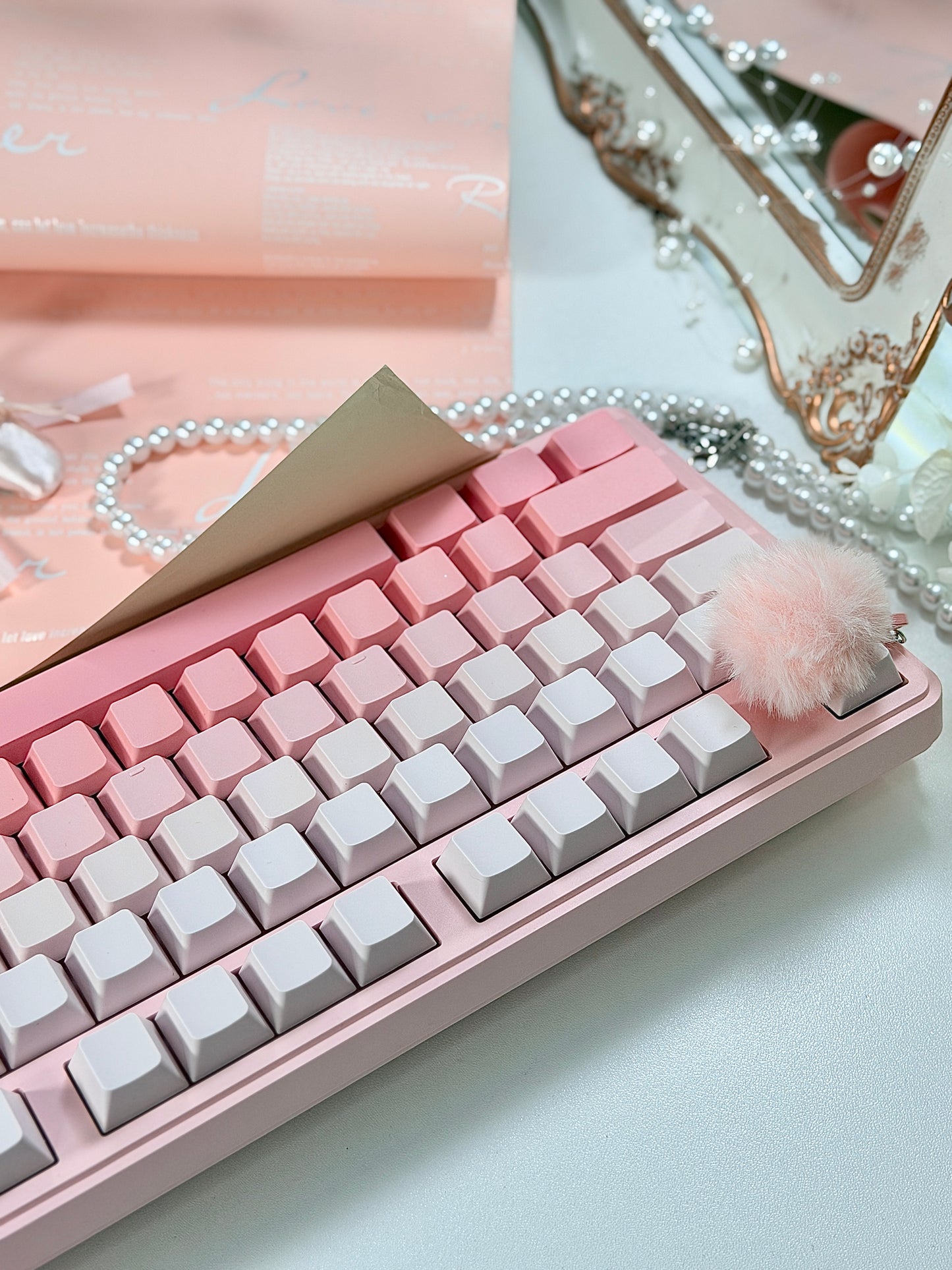 Unboxing For SALEs IP98 Wireless Gaming Keyboard - Wireless Keyboard with RGB Backlighting, IPX8 Water Resistance, and Side Printed PBT Translucent Keycaps, Suitable for Gaming or Work (Pink White)