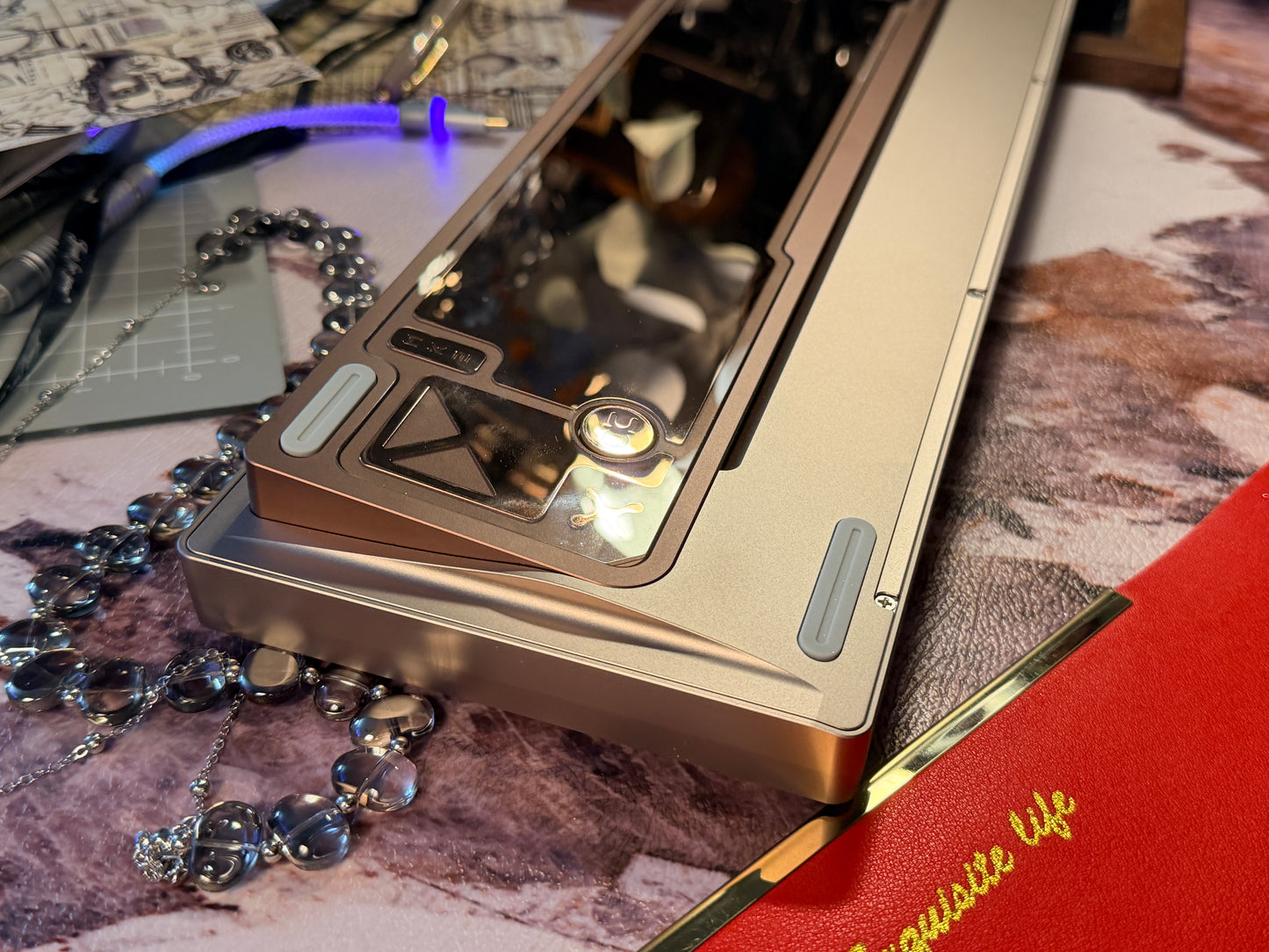 ONLY 1 INSTOCK Prebuilt Aluminum Customized Mechanical Keyboard QK101 Set + KeyTok BCI Keycaps