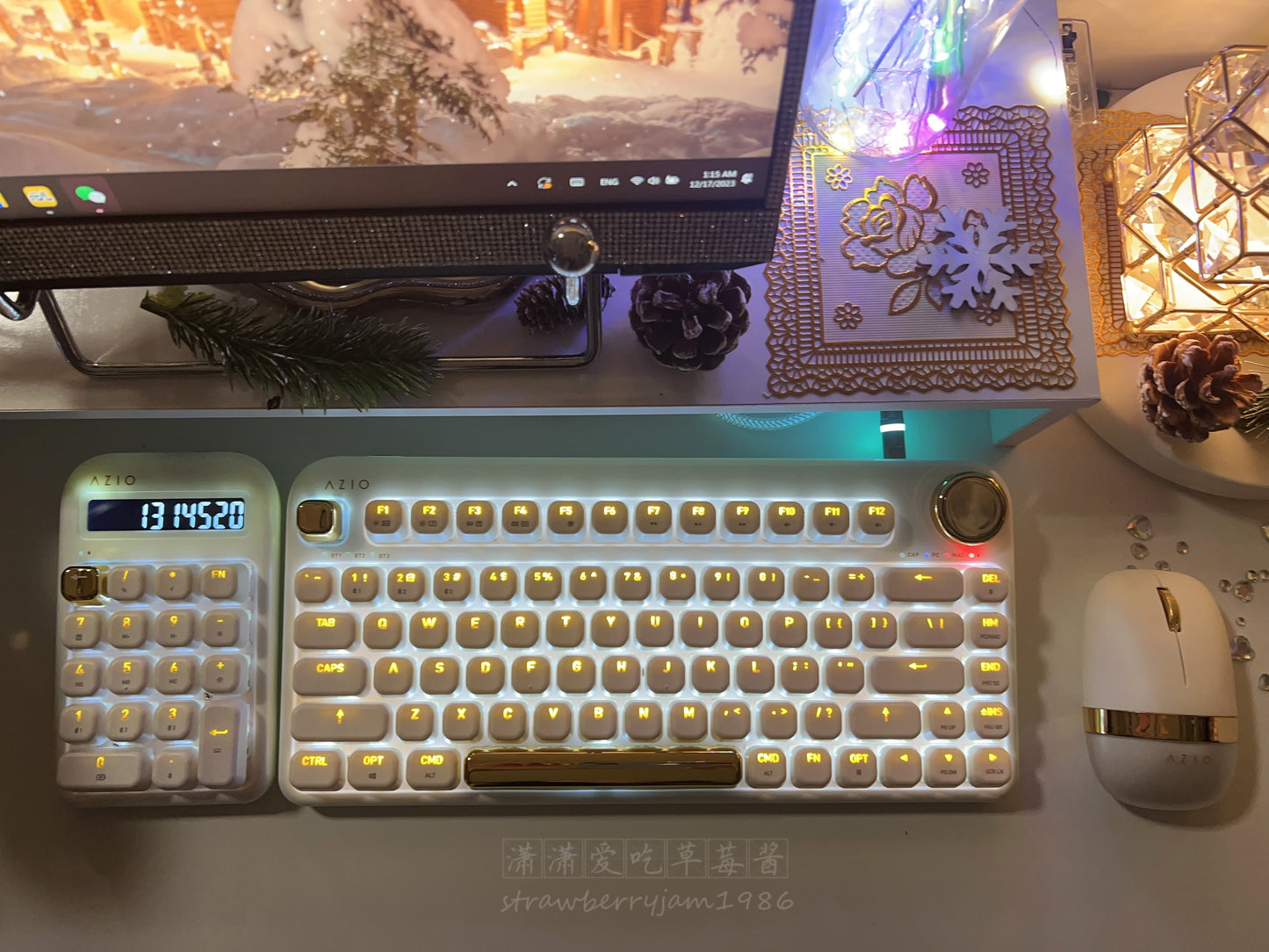 Unboxing For SALEs Azio IZO Wireless BT5/USB PC & Mac Mechanical Keyboard White Blossom & Numpad/Calculator Set
