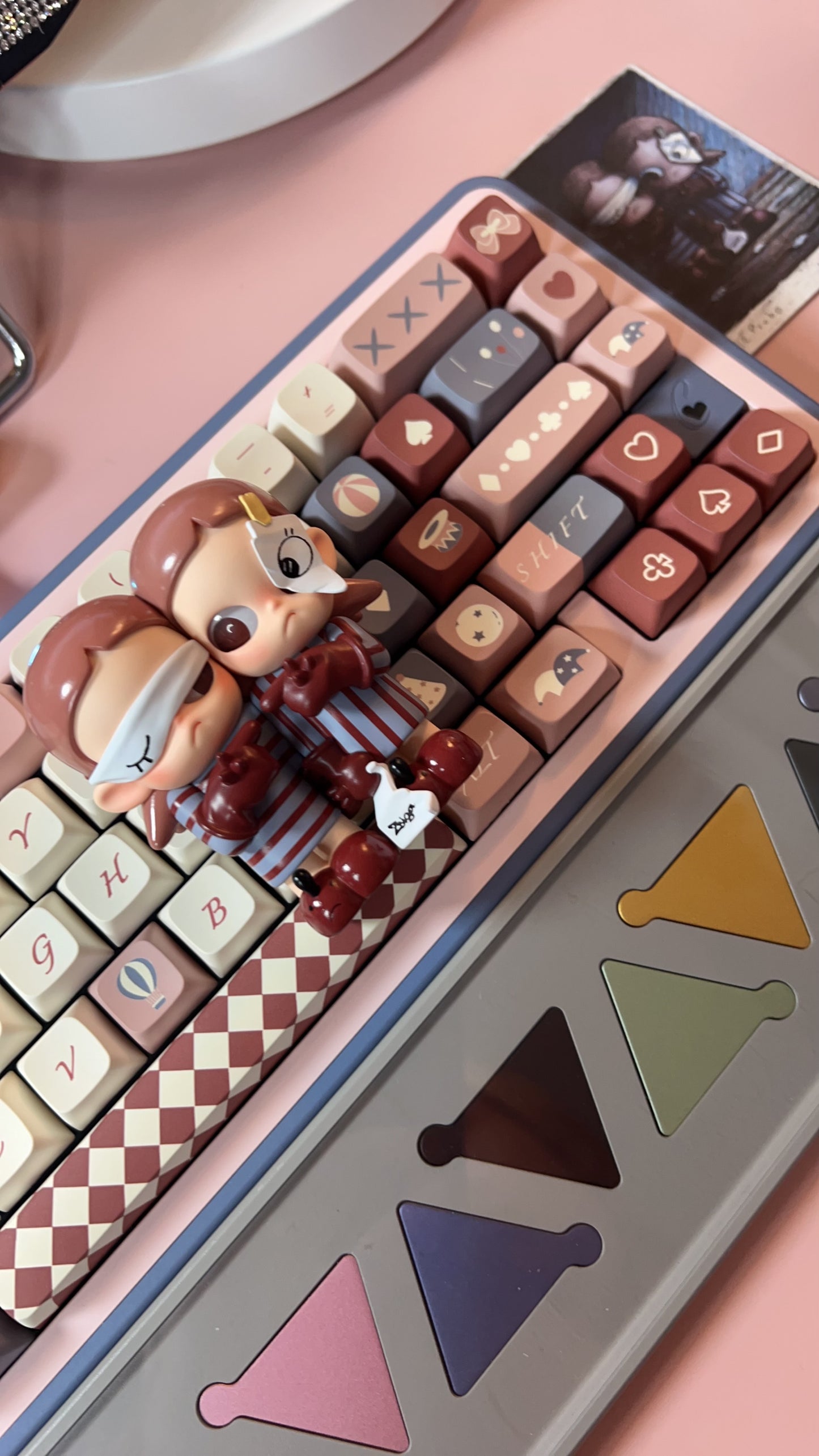 Wonderful Night of Circus Dusty Blue Dusty Rose Red Keycap Set