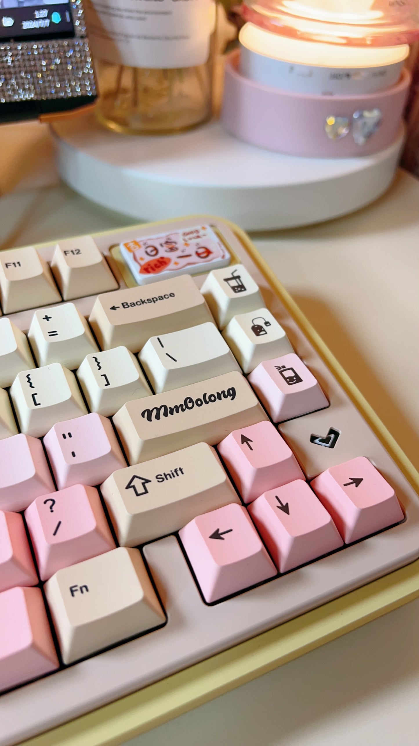 【Only 1 In-stock】Prebuilt Rich75 Creamy Thock Pastel yellow Aluminum Customized Mechanical Keyboard