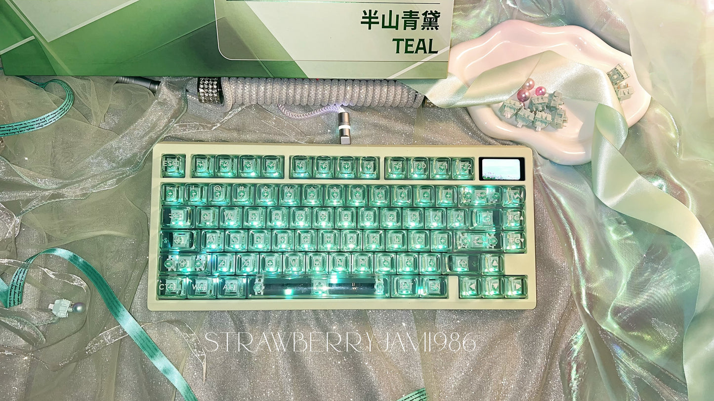 [only 1 Instock] Prebuilt ZOOM75 Green Aluminum Customized Mechanical Keyboard