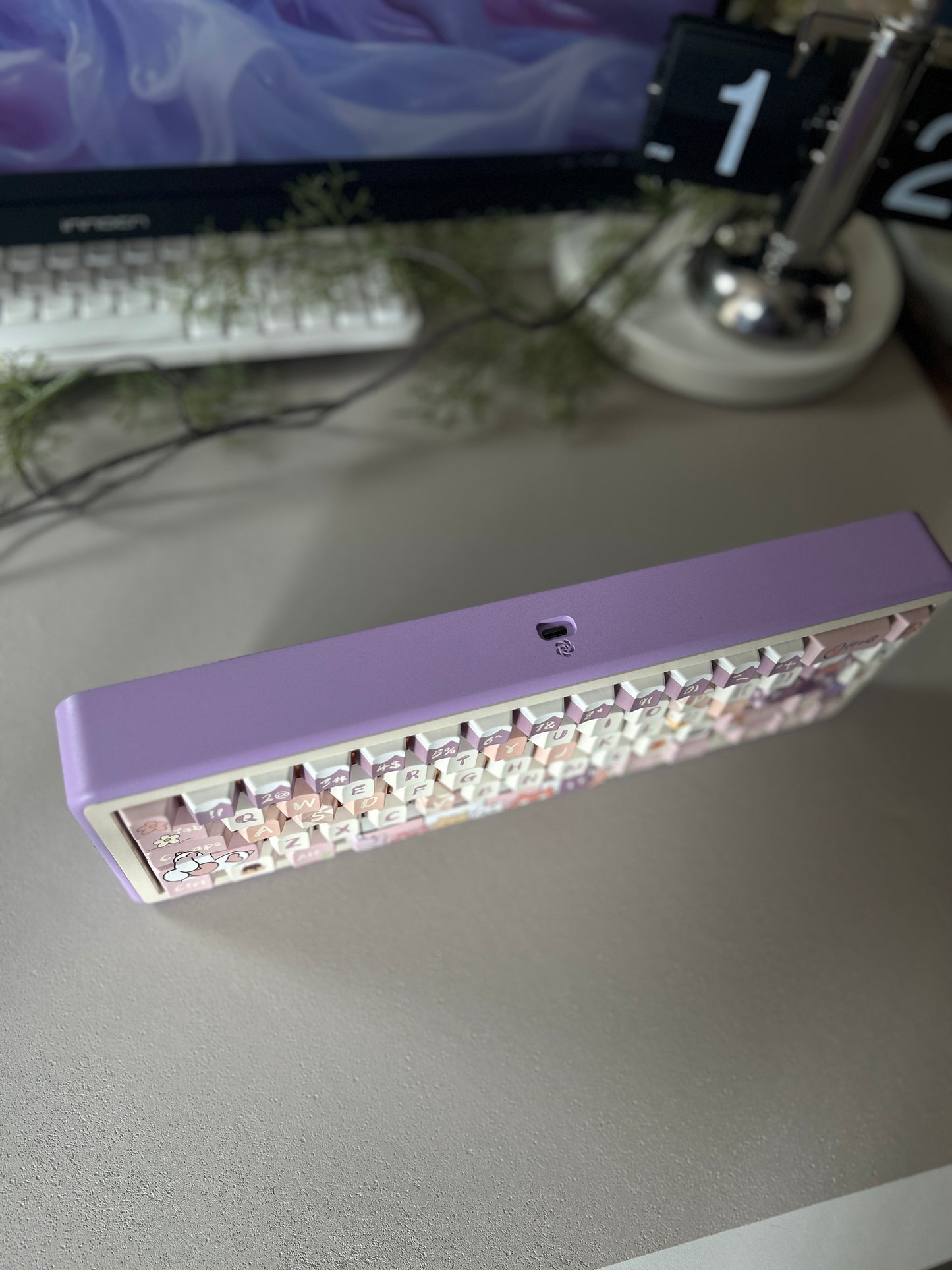 ONLY 1 Instock Prebuilt Aluminum Customized Mechanical Keyboard Rose65 Purple Creamy Thocky Set