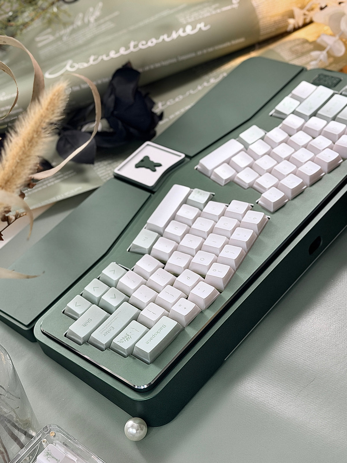 ONLY 1 Instock Prebuilt Aluminum Custom Mechanical Keyboard Vlice Anordized Green Set（free Keycaps & switches, not including number pad）