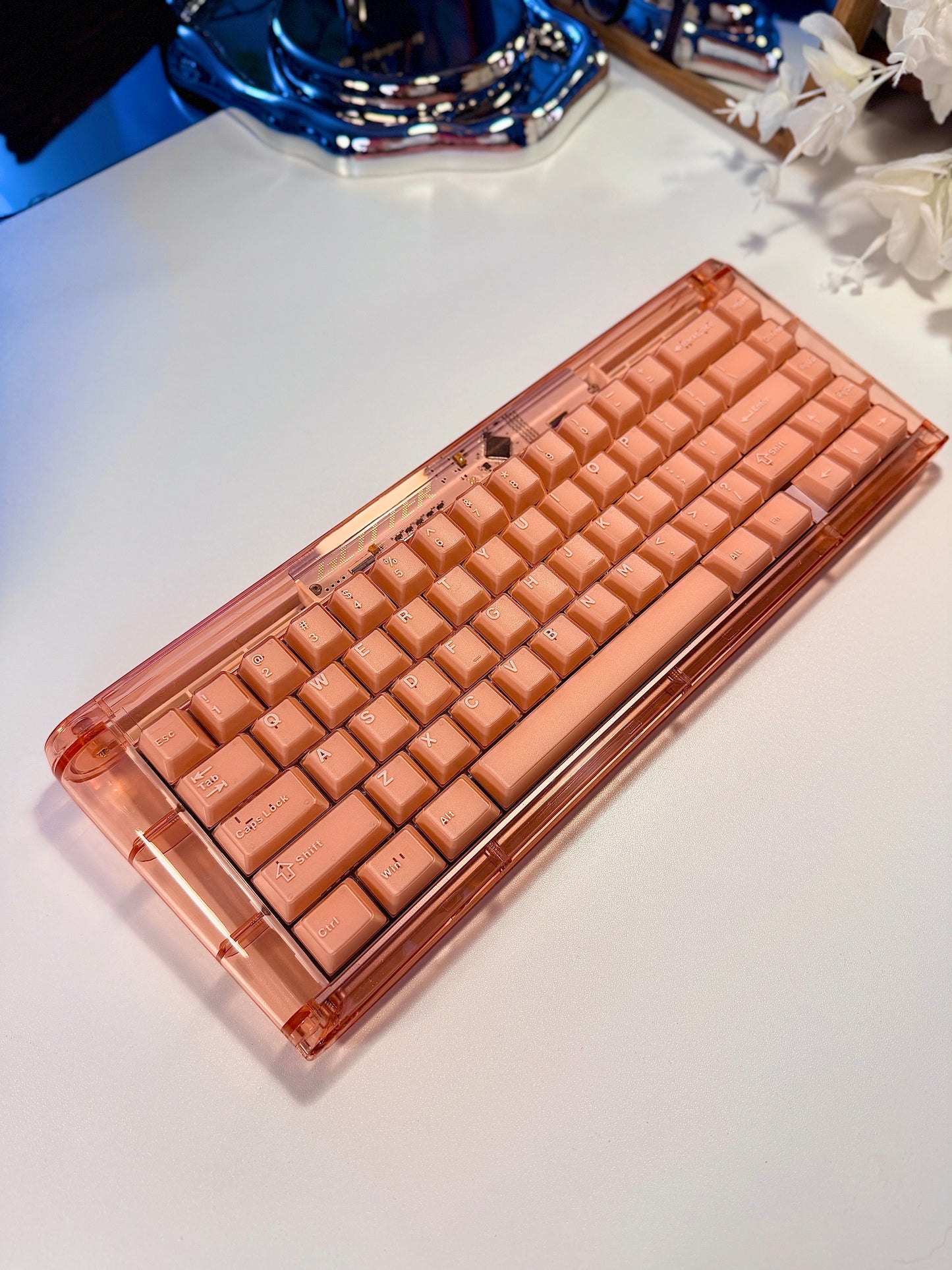 Unboxing For SALEs moeetech GLITTER65 HE (ProSilk HE) Magnetic Switch Keyboard Orange Peach With Bag R2