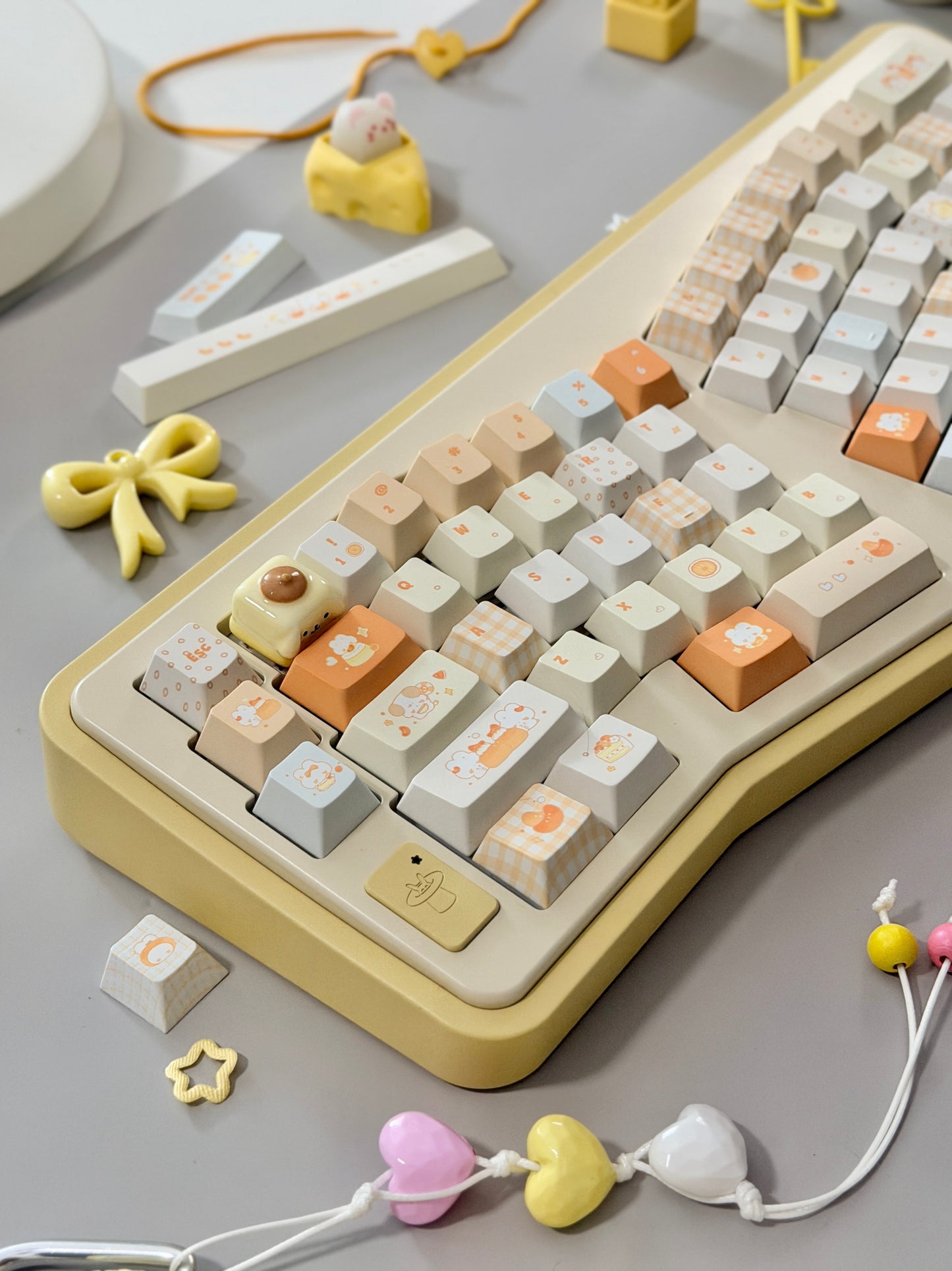 #0302 Orange Summer Dango Keycap Set | Cute Japanese-Inspired Pastel Food Keycaps