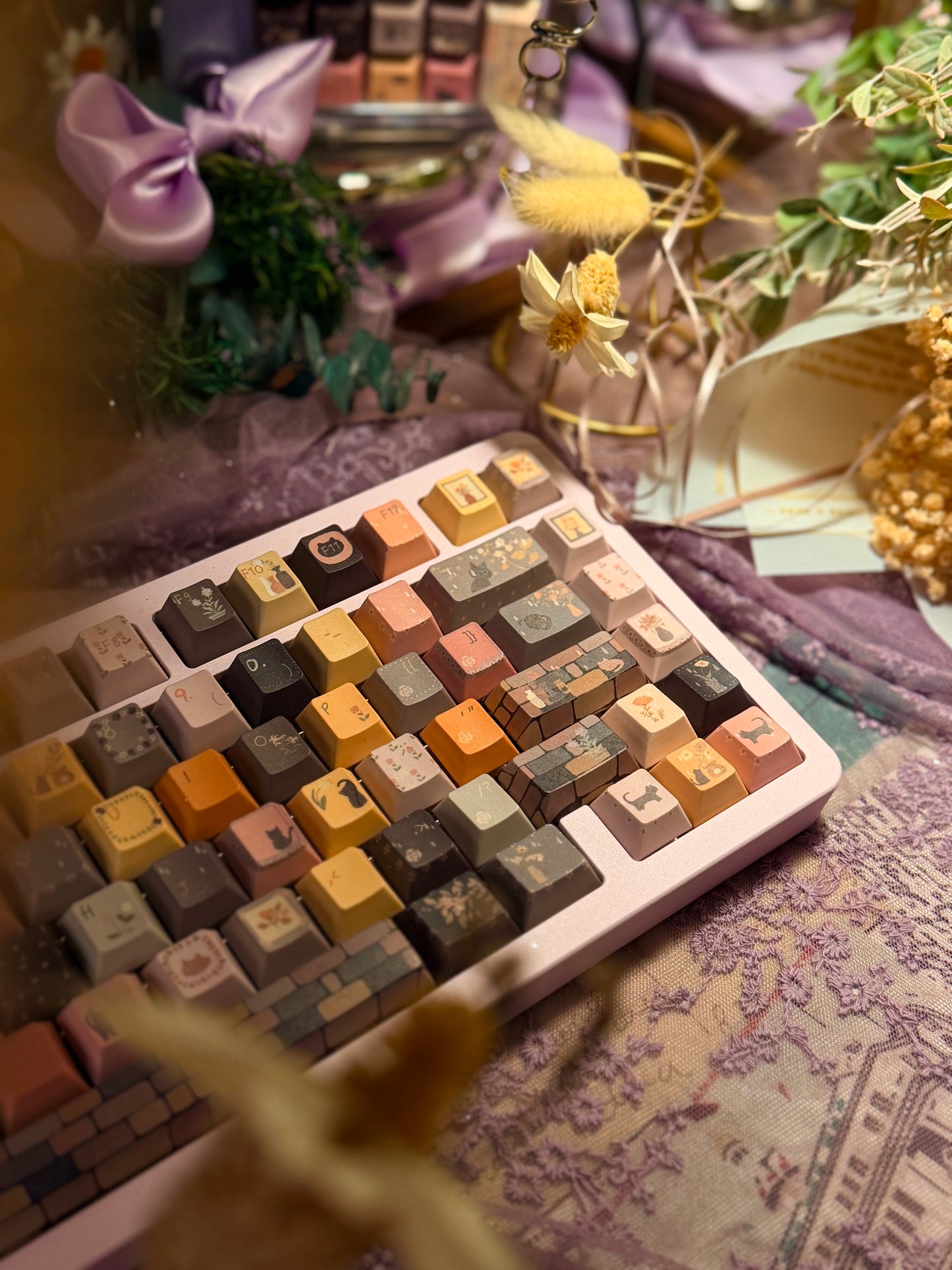 ONLY 1 Instock Prebuilt Aluminum Customized Mechanical Keyboard DBP75 Purple Creamy Keyboard Set