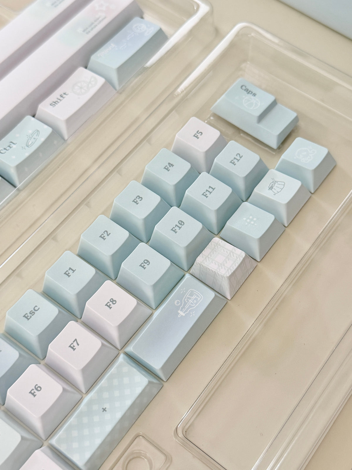 #0305 Ice Mint Jelly Keycaps | Pastel Blue Mint Mechanical Keyboard Keycaps