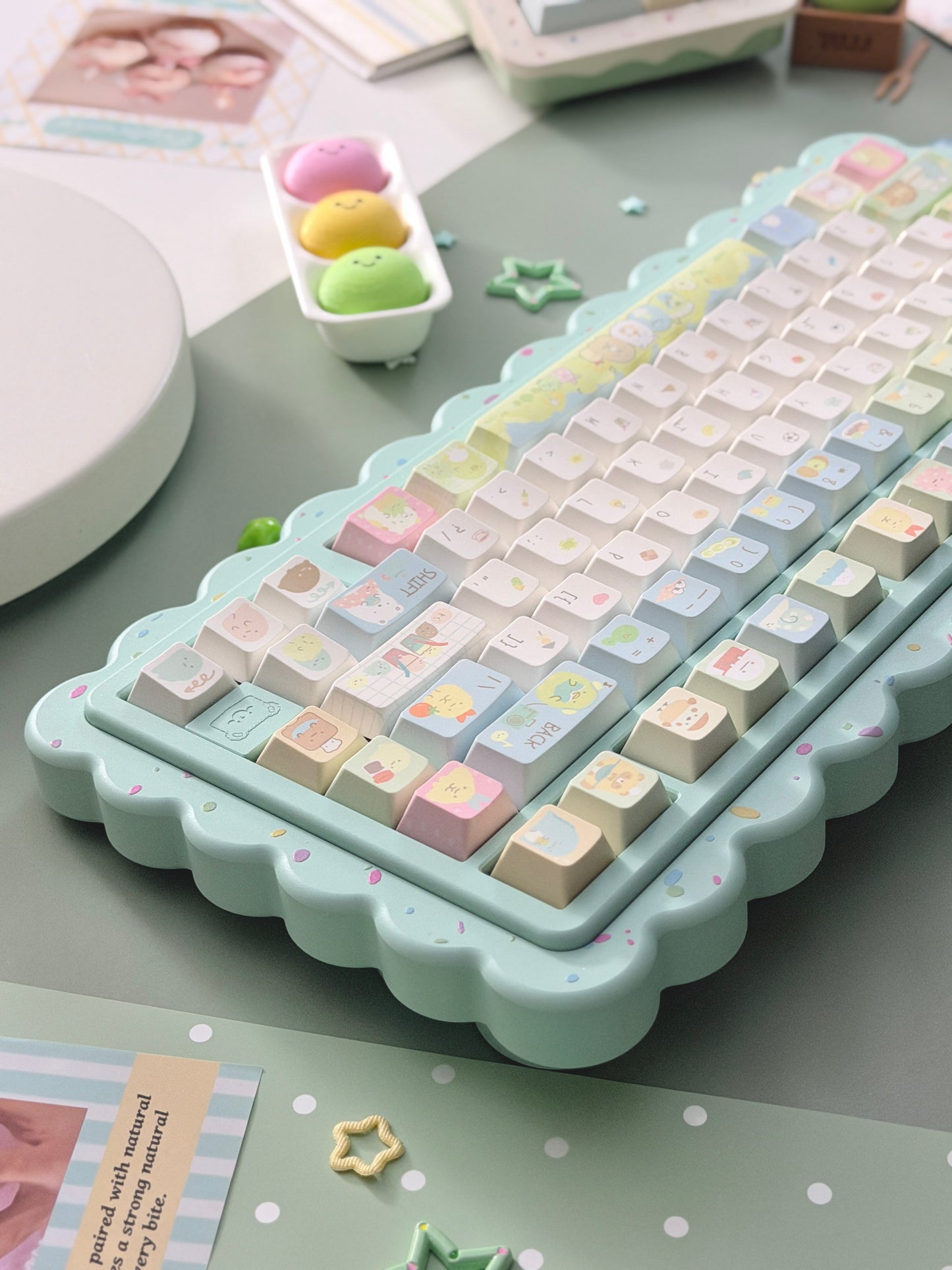 #0281 Sumikko Gurashi Cute Little Creature Pale Yellow-green Keycap Cherry Profile