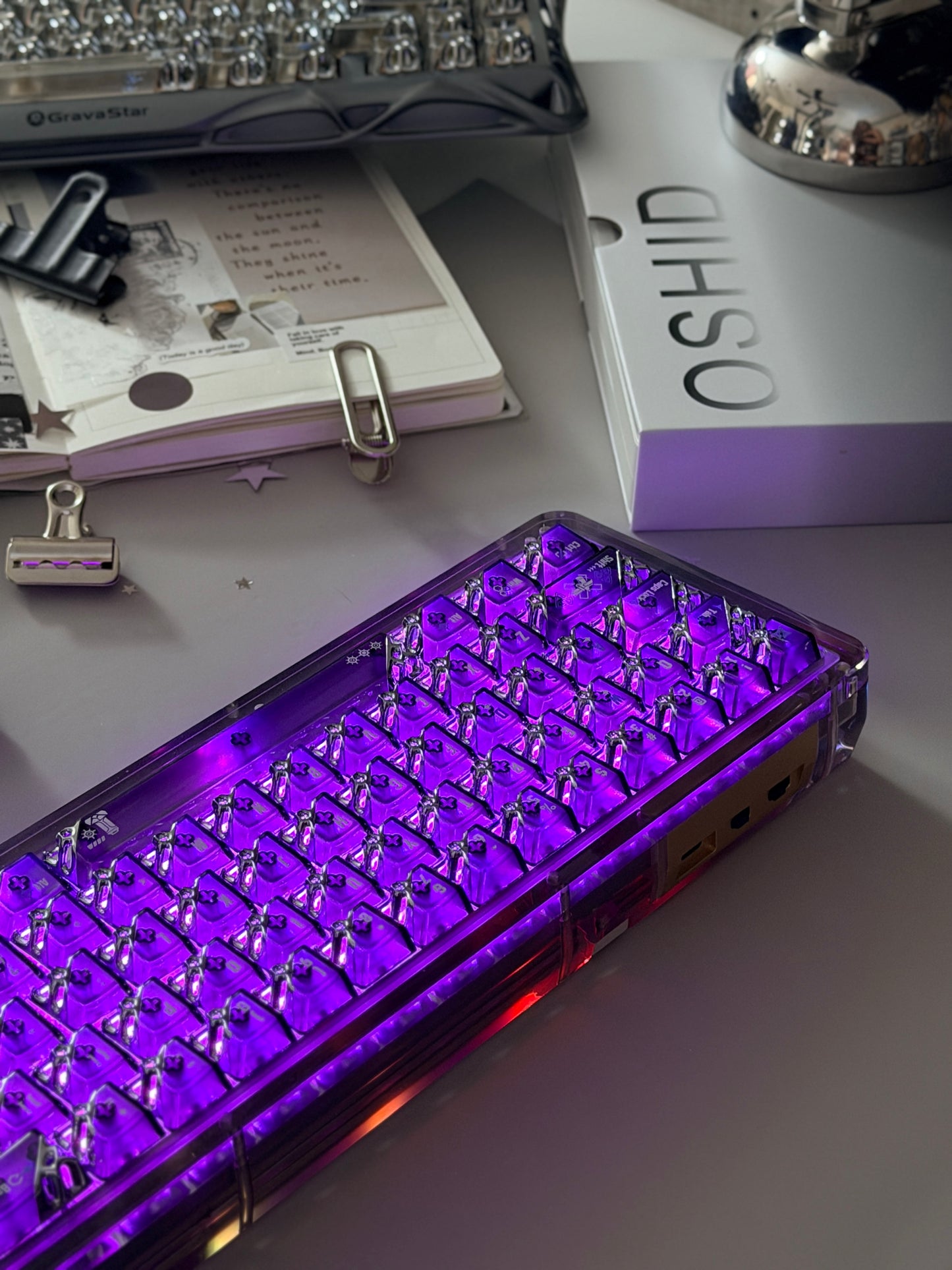Unboxing Clearance ONLY 1 KiiBOOM Phantom 68 Black Crystal Gasket-Mounted Mechanical Keyboard & QUANTUM HONEYCOMB KEYCAPS