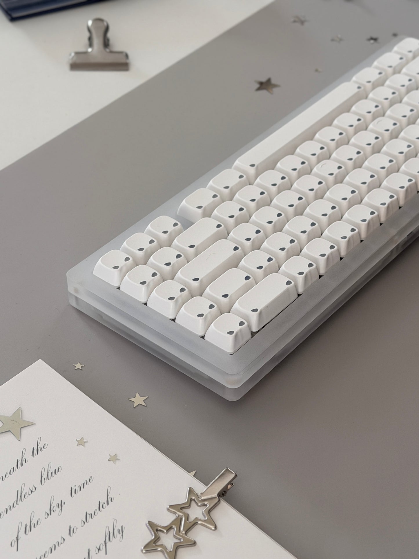 ONLY 1 Instock Prebuilt Matt acrylic Custom Mechanical Keyboard SET with RGB Backlit