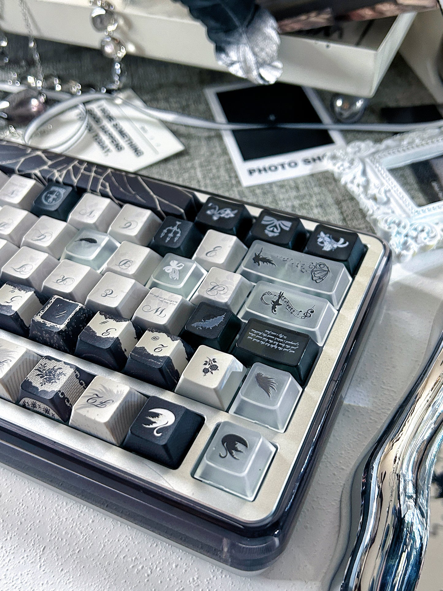 #0229 Dance of Ashes Black White Grey Keycap Designed By Miller
