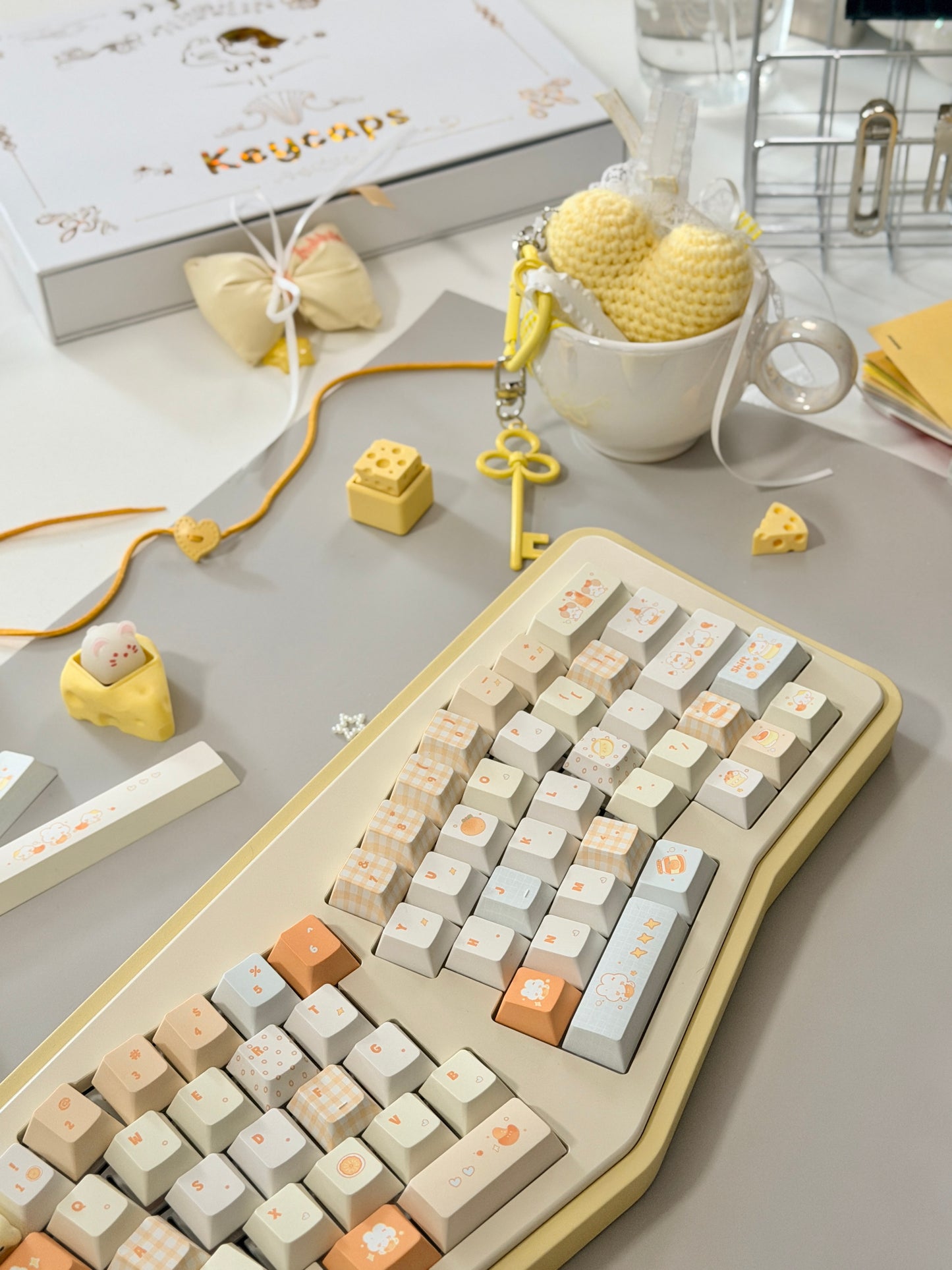 #0302 Orange Summer Dango Keycap Set | Cute Japanese-Inspired Pastel Food Keycaps